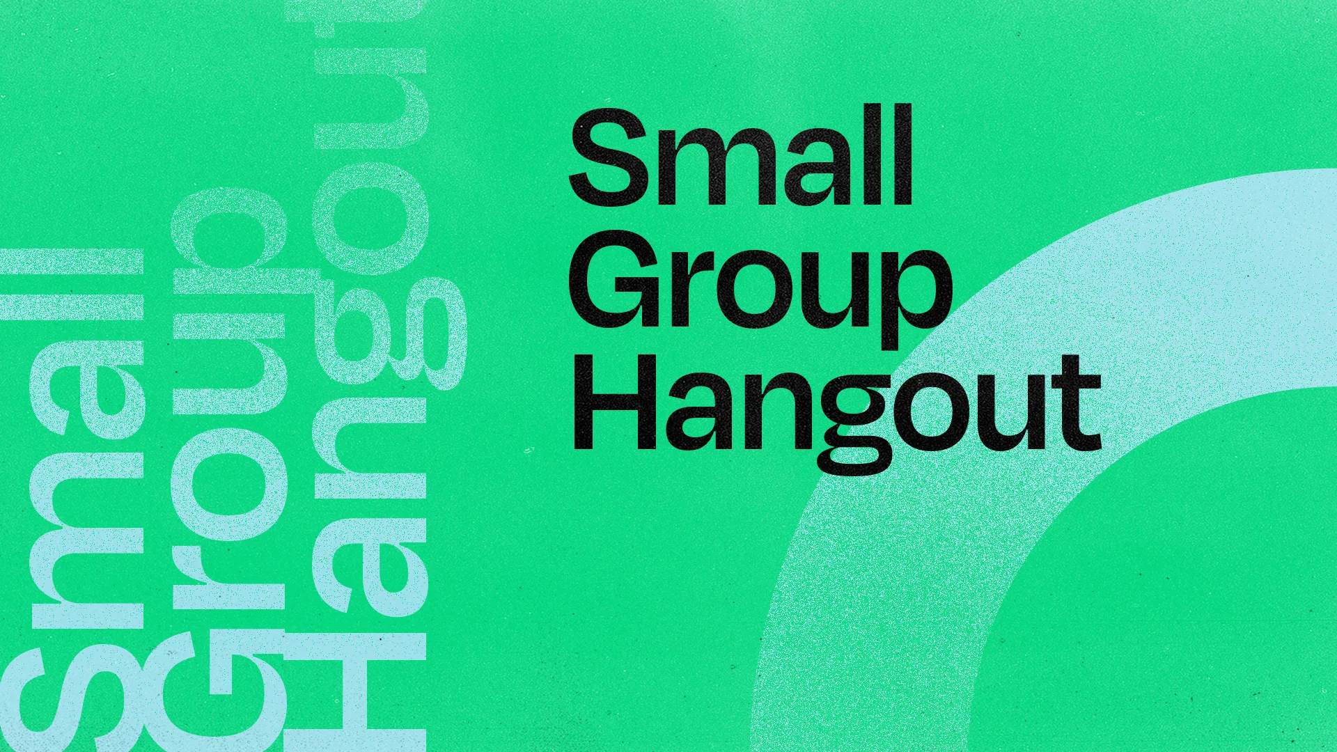 Small group gathering announcement with event details, promoting community and fellowship in faith.