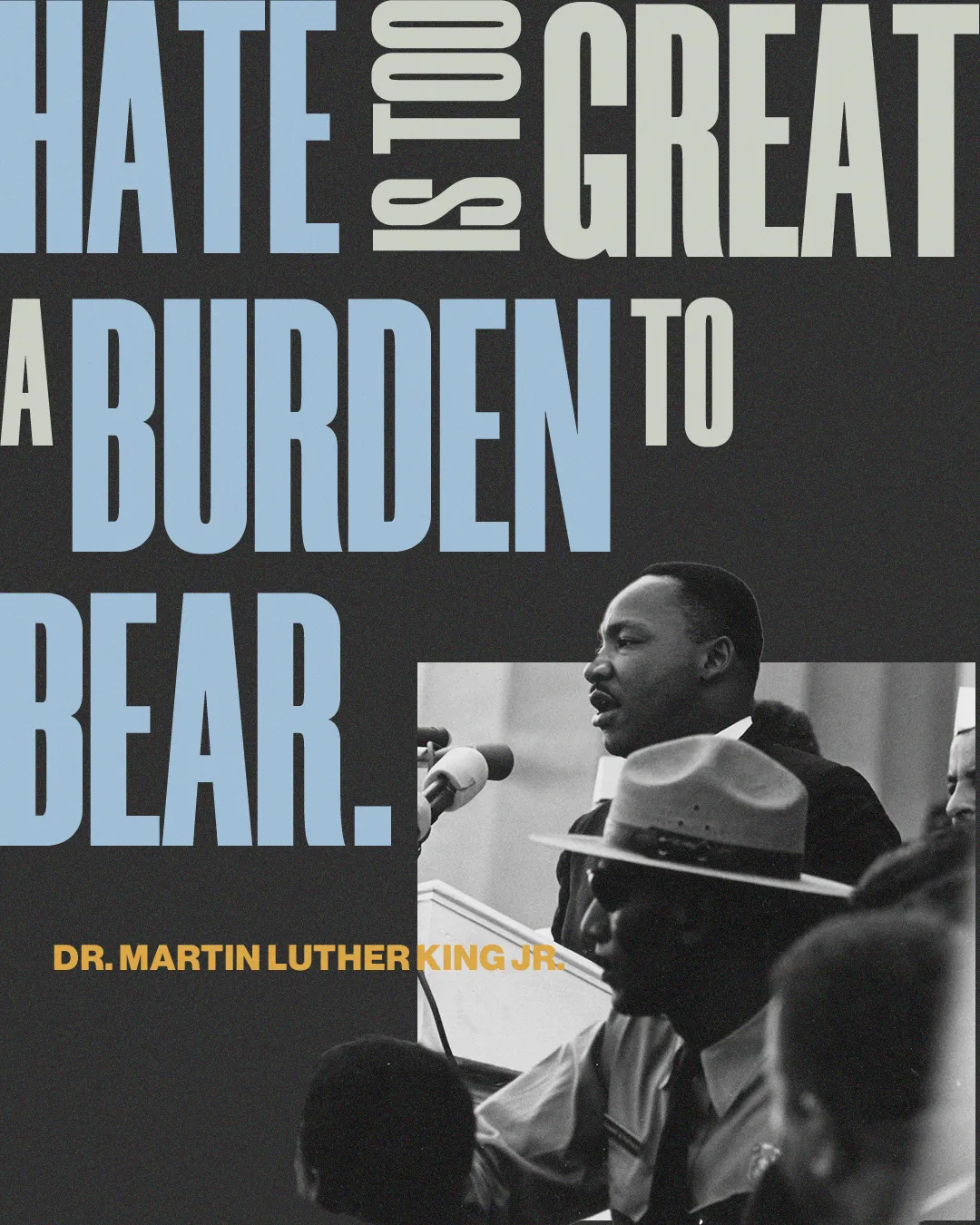 "Quote by Dr. Martin Luther King Jr. on love and community, emphasizing faith, unity, and the call for justice."