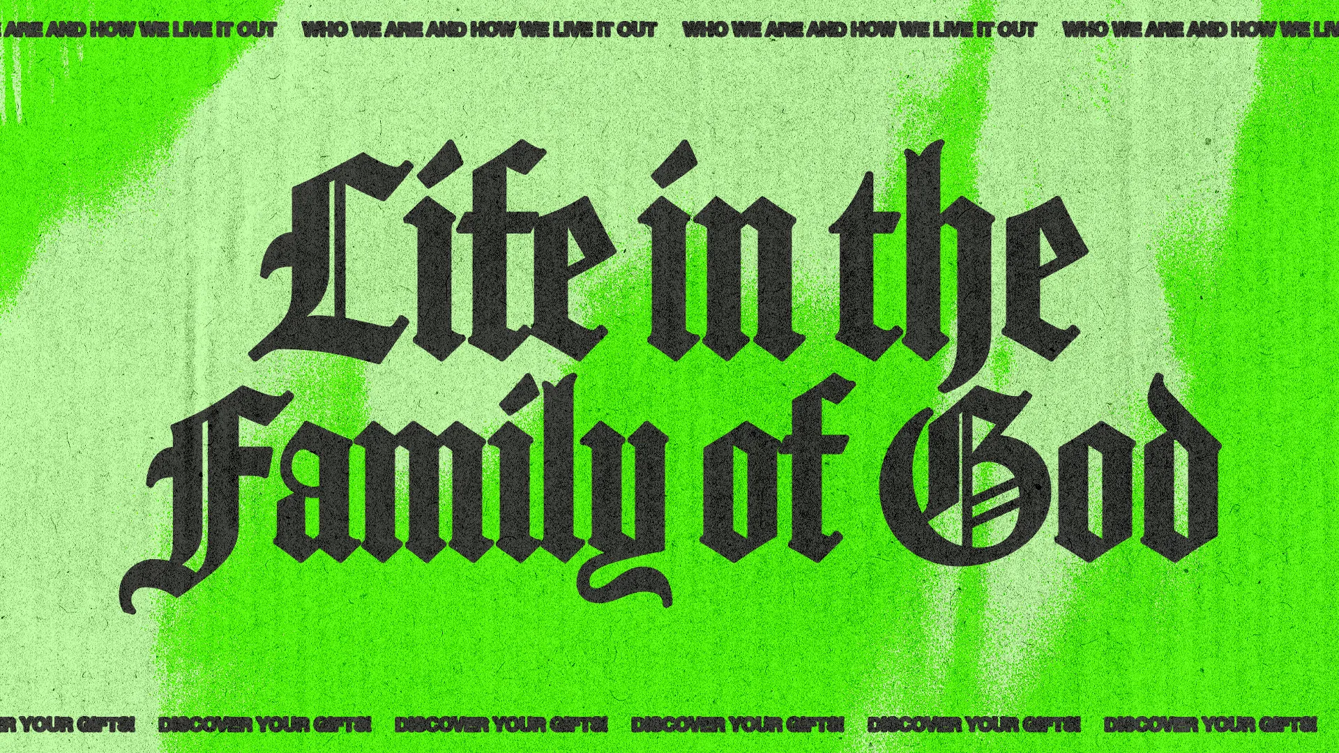 "Life in the Family of God" in bold text, highlighting community, faith, and spiritual growth themes.