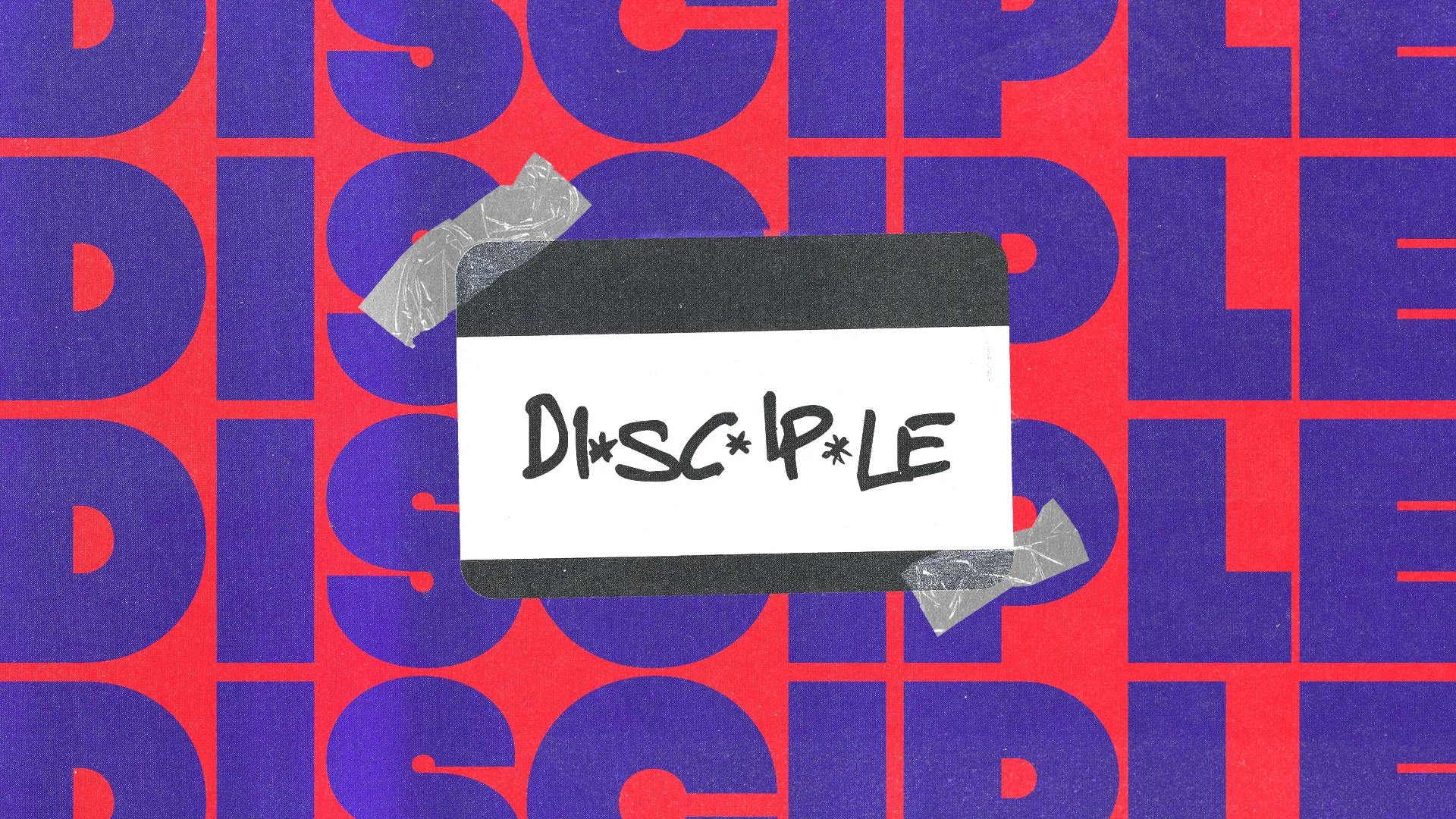 Bold text "DISCIPLE" on a vibrant background symbolizes faith and community in church activities and spiritual growth.