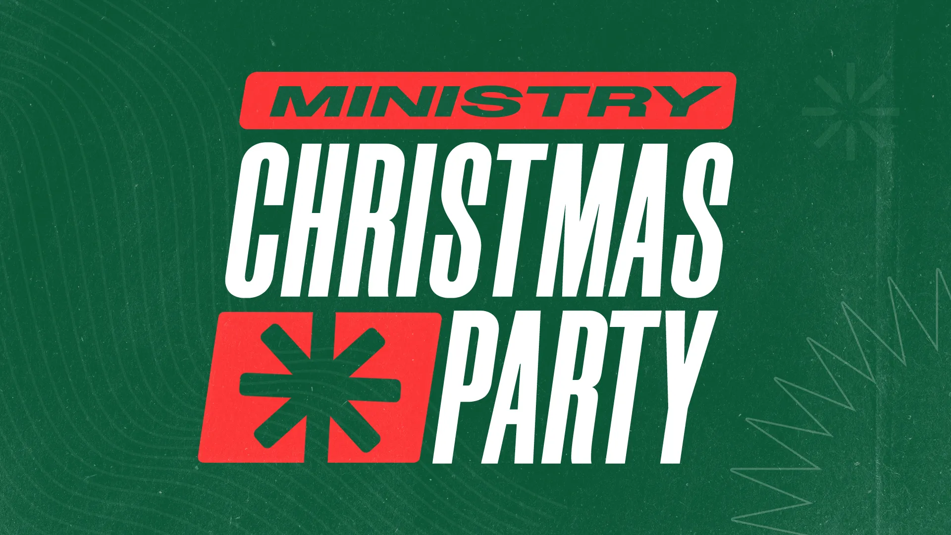 Ministry Christmas Party announcement, inviting community celebration and fellowship in a festive spirit.