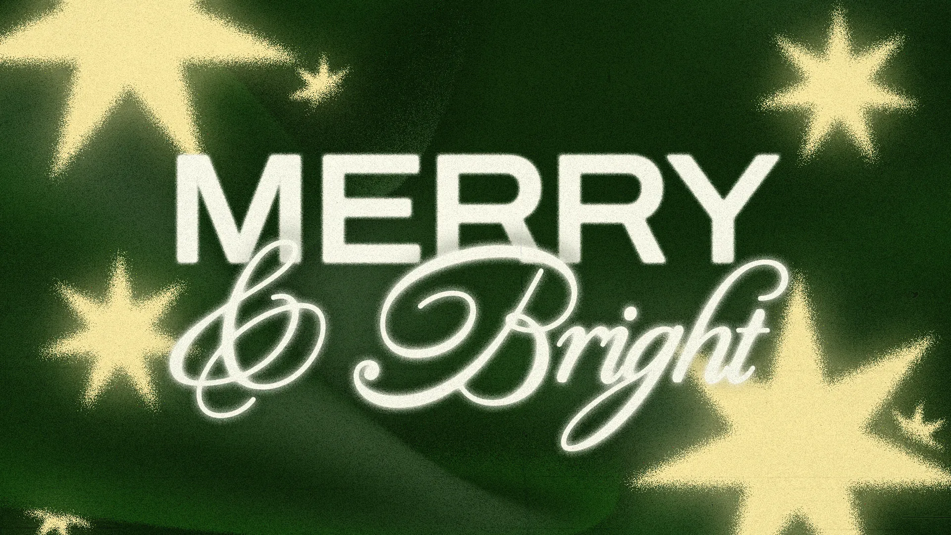 Merry and Bright text adorned with glowing stars, evoking joy and celebration in a faith-filled community.