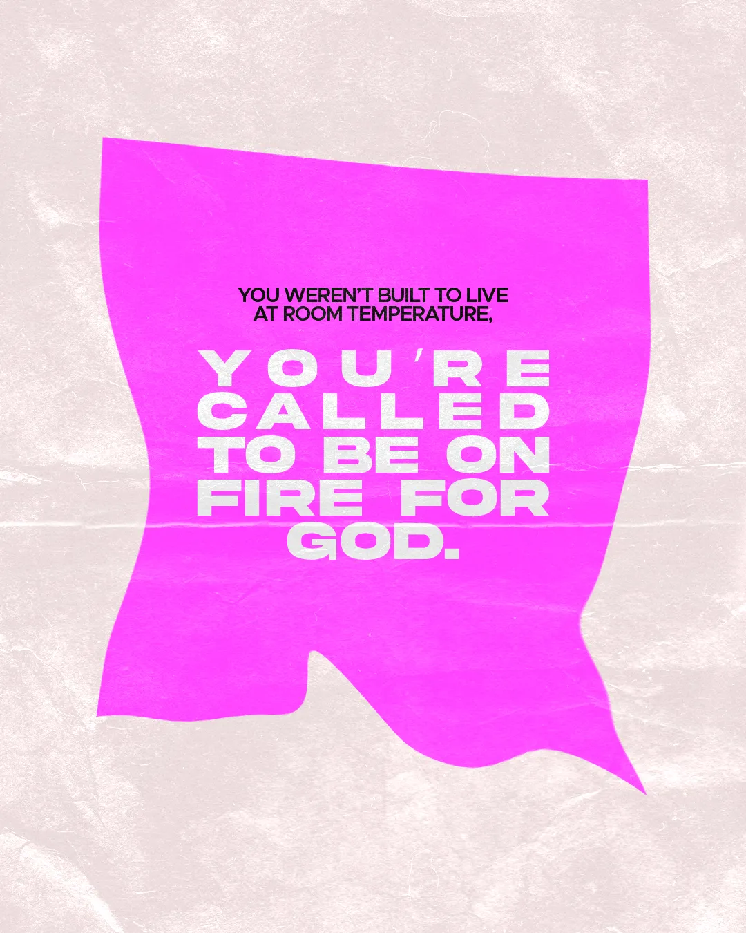 "Encouraging message to live passionately for God, igniting faith and community spirit."