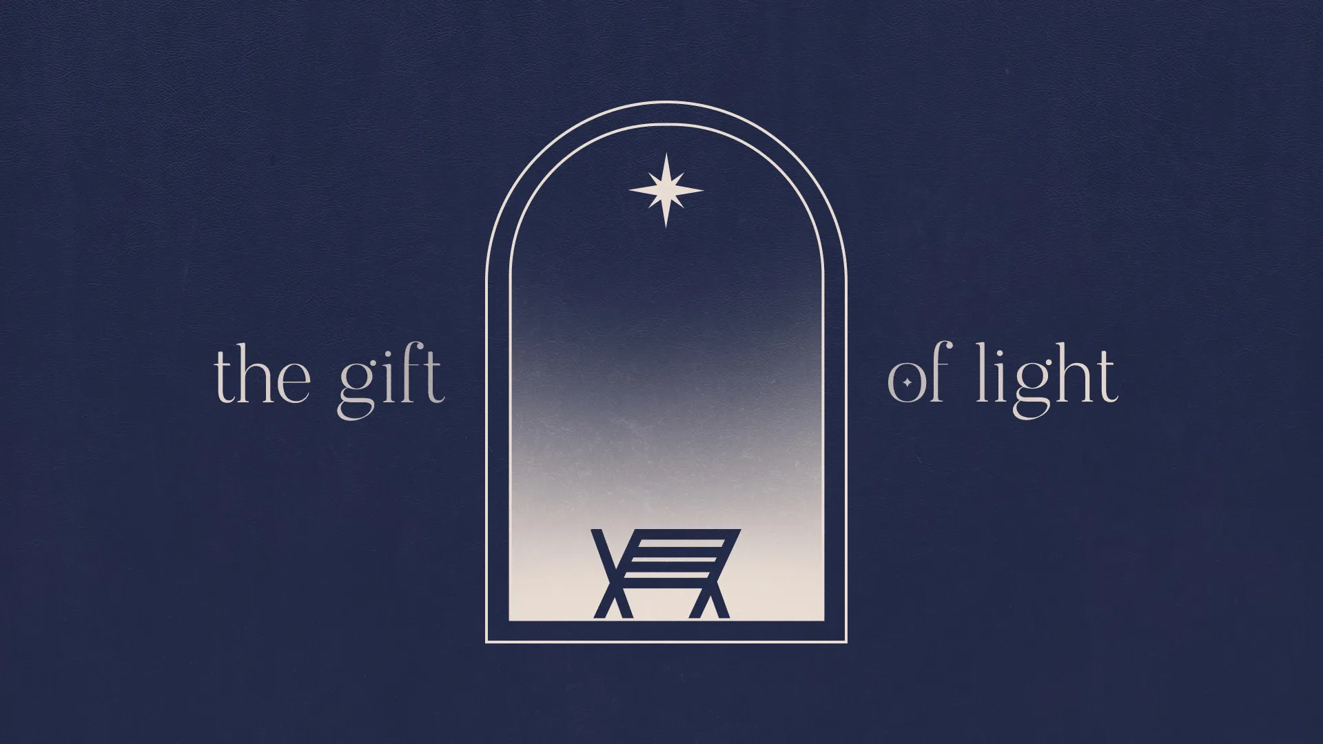 "Nativity scene with a star, symbolizing the gift of light and hope during Christmas at your church."