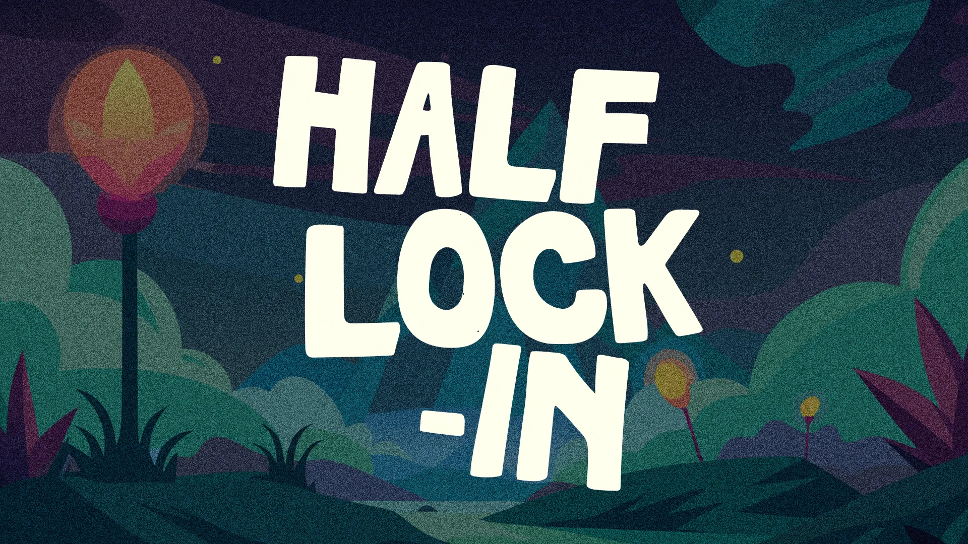 Half Lock-In event announcement with date, time, and hosting ministry details, set in a vibrant, community-focused design.
