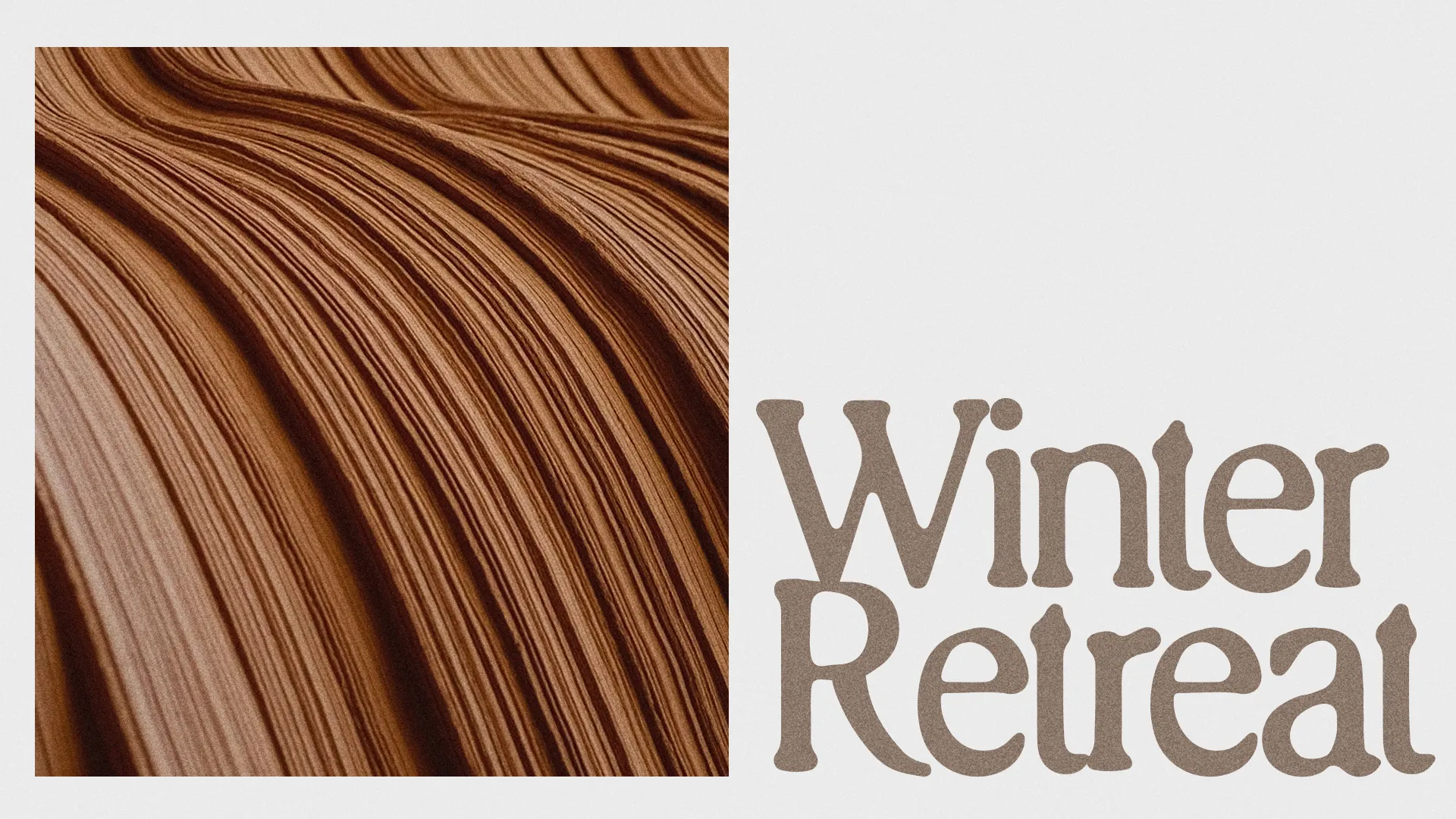 Warm, textured background with "Winter Retreat" text, inviting community for spiritual growth and fellowship.
