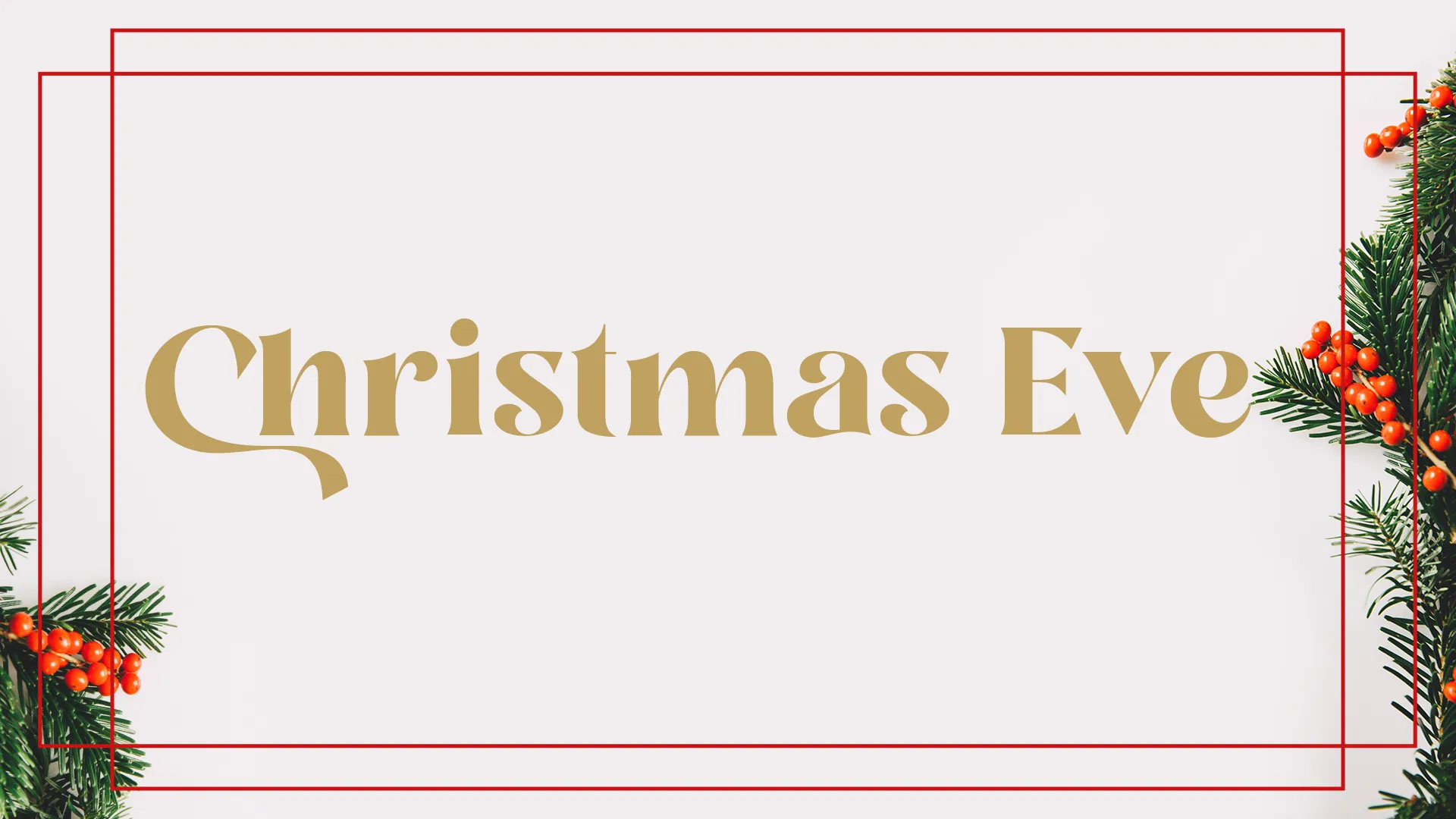 "Christmas Eve celebration details adorned with festive greenery, inviting community worship and reflection."