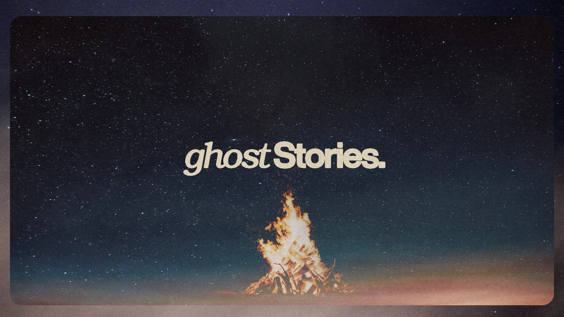 Warm campfire glows under a starry sky, inviting community storytelling and reflection on faith and spiritual journeys.