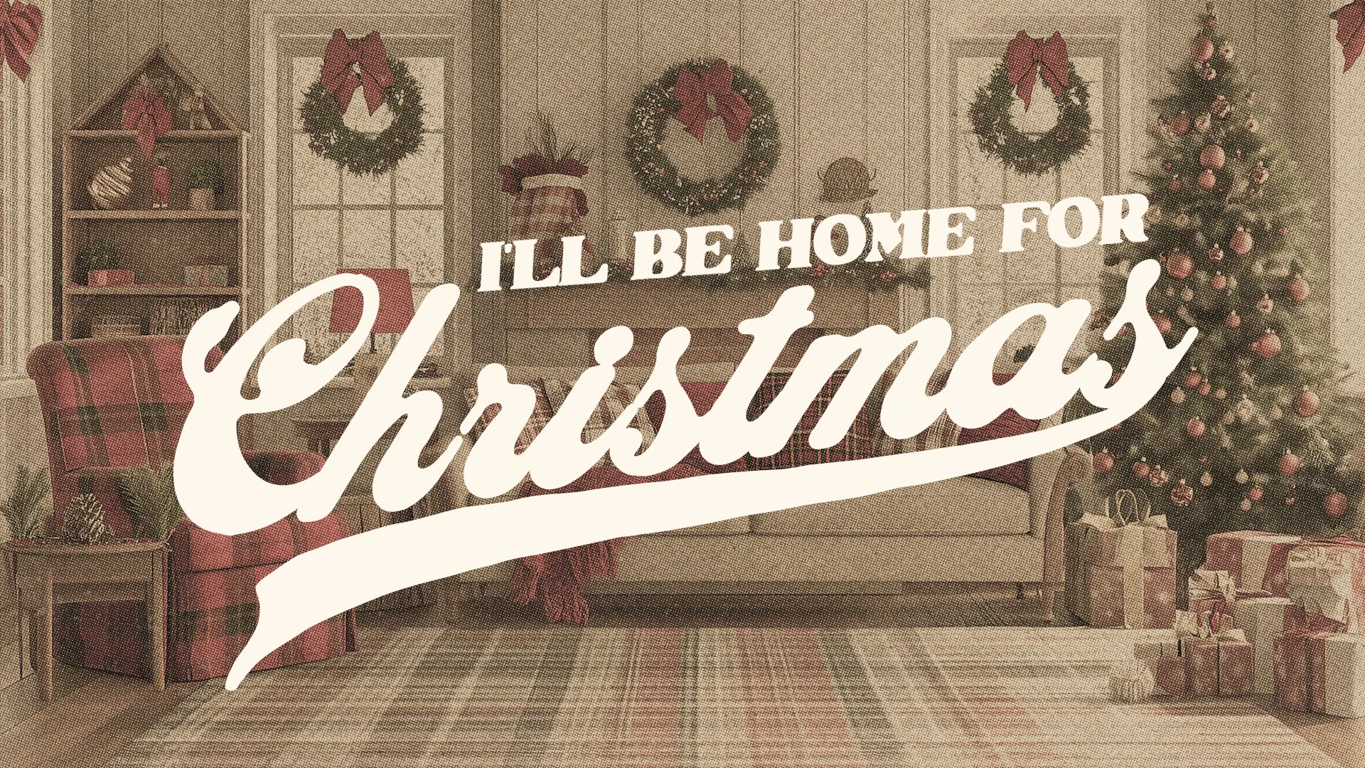 Cozy holiday scene with a decorated tree, gifts, and warm decor, evoking themes of home, faith, and Christmas celebration.