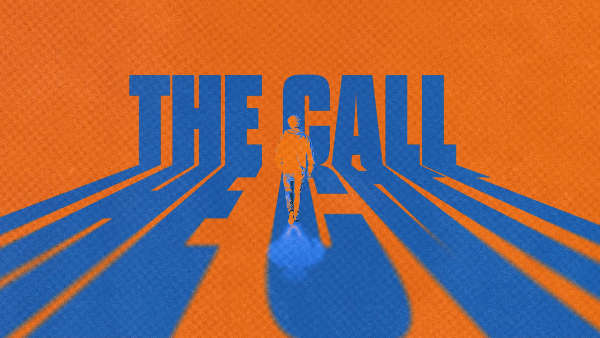 A figure walks toward bold text "THE CALL," symbolizing faith, purpose, and spiritual journey in vibrant colors.