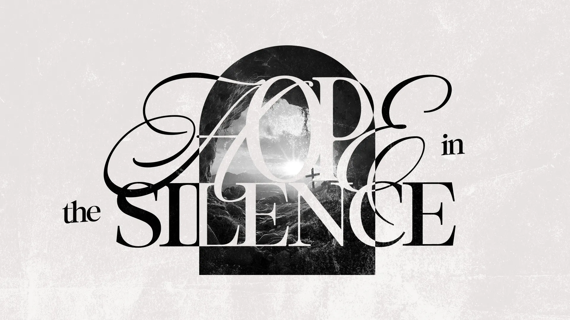 Hope in Silence, featuring a cross and a serene landscape, evokes themes of faith, reflection, and spiritual renewal.