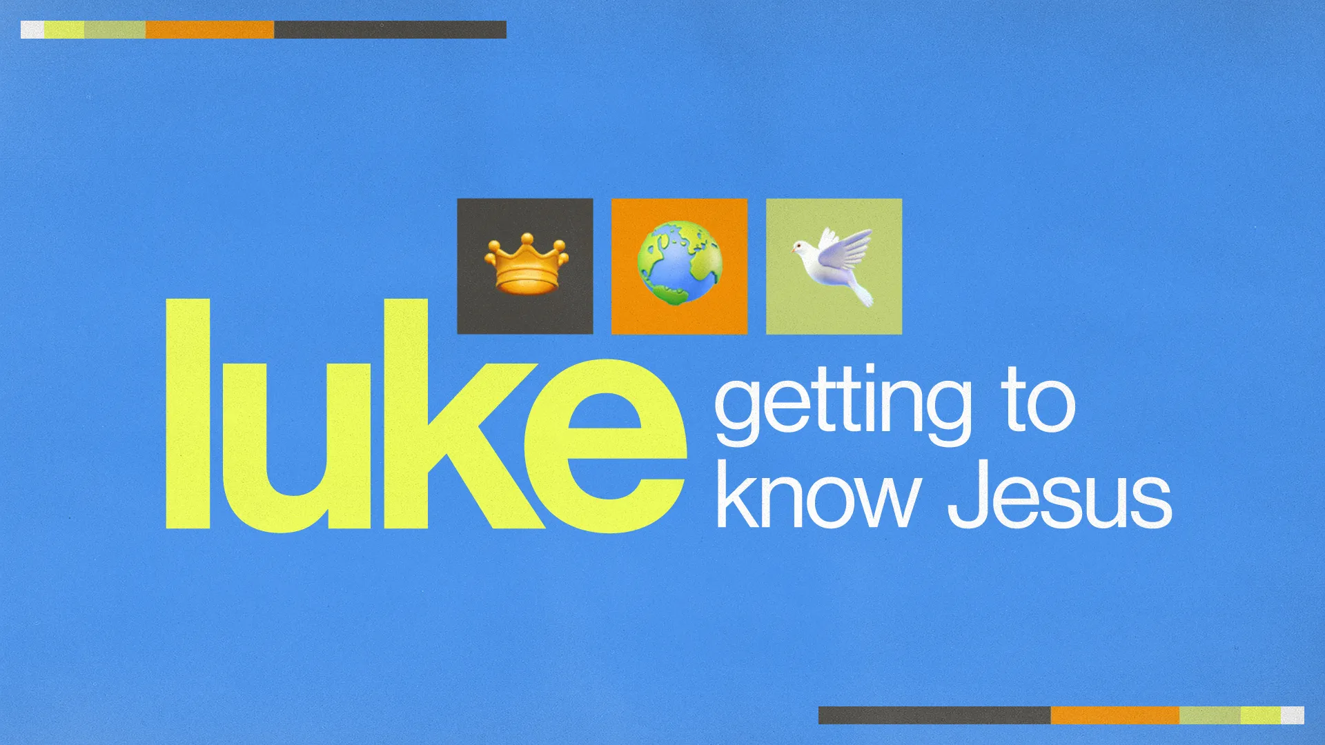 "Colorful graphic featuring 'Luke' and icons symbolizing faith, community, and spiritual growth in knowing Jesus."