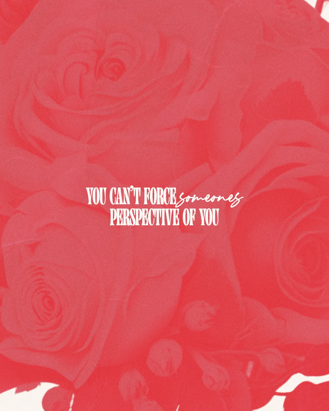 Roses in soft hues with an inspiring quote about perspective, reflecting faith, community, and personal growth.