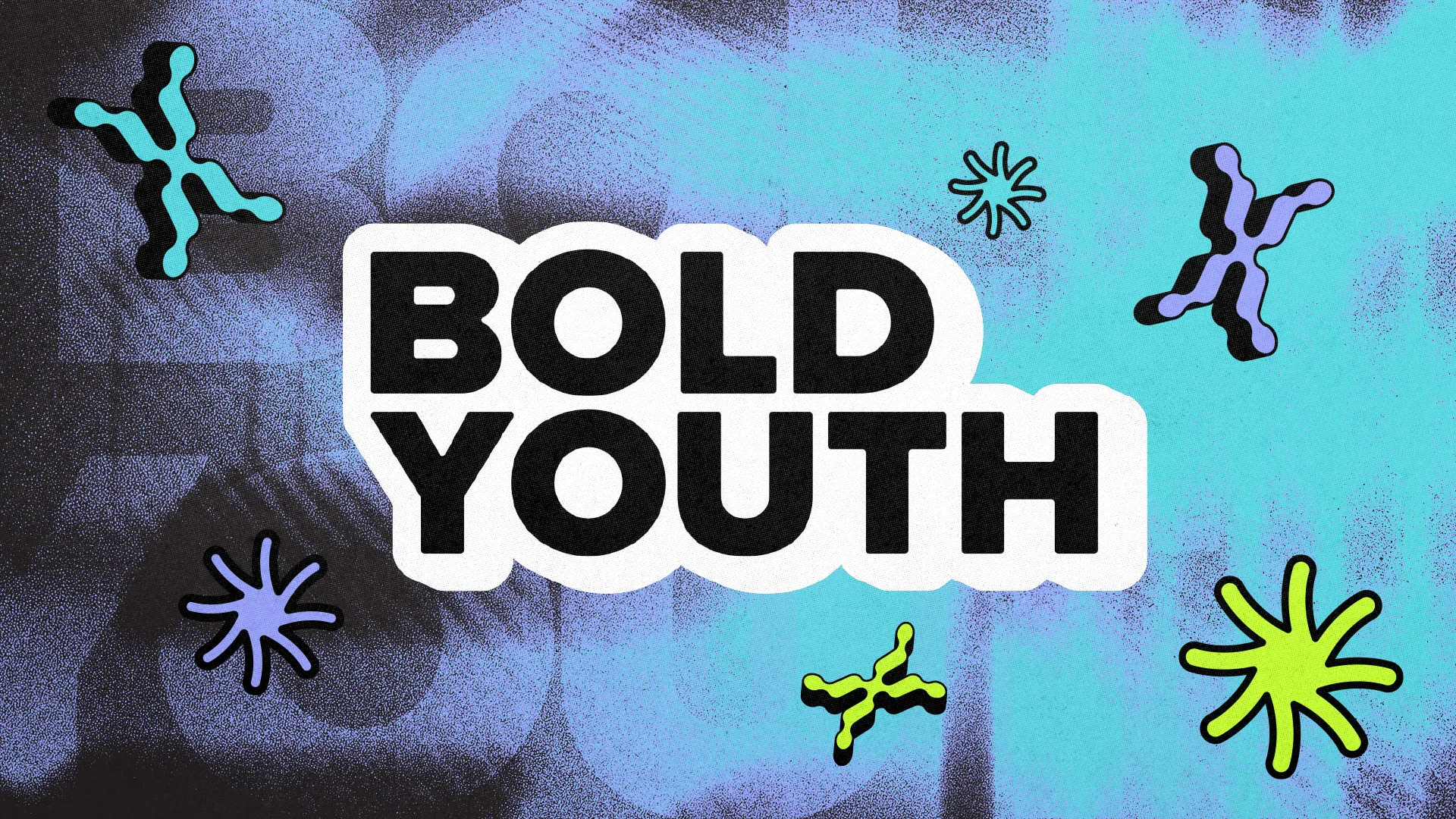 Bold, colorful design featuring "BOLD YOUTH," symbolizing vibrant faith and community engagement among young believers.