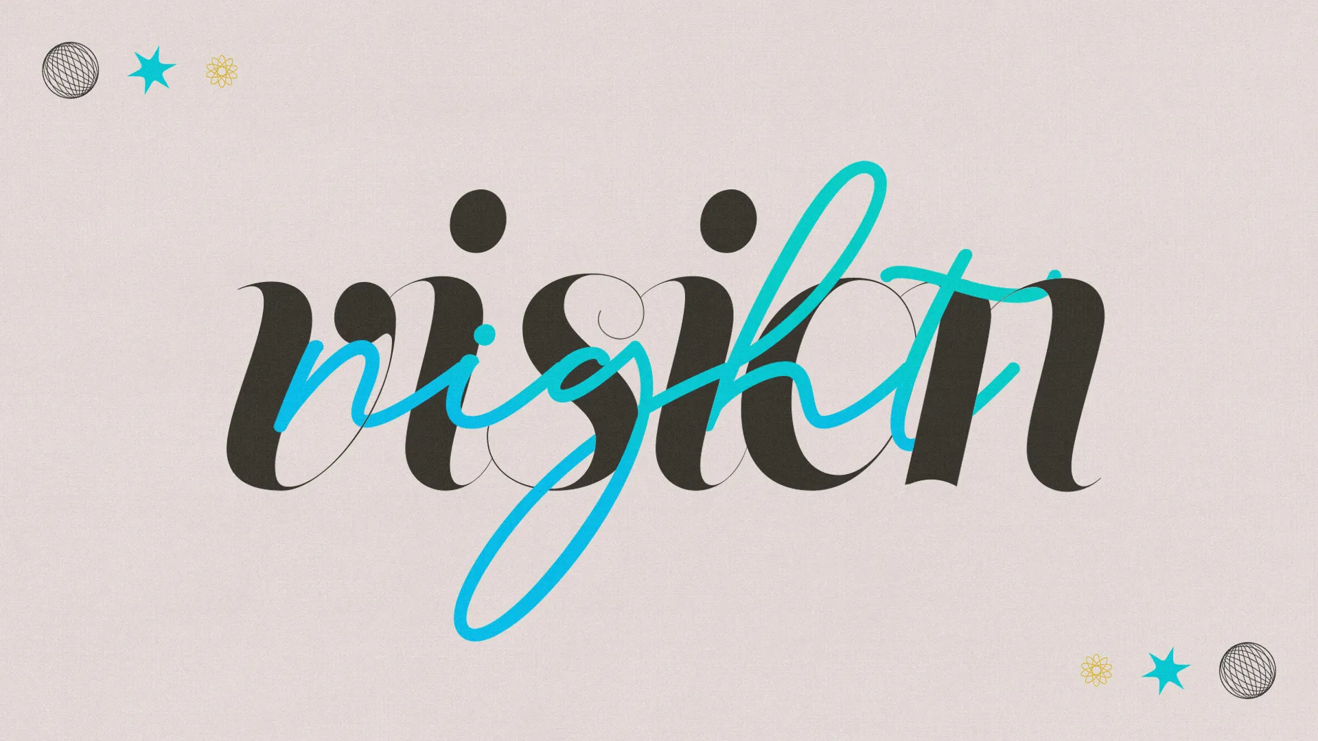"Elegant text design highlighting 'Vision' with decorative stars and circles, symbolizing faith and community."