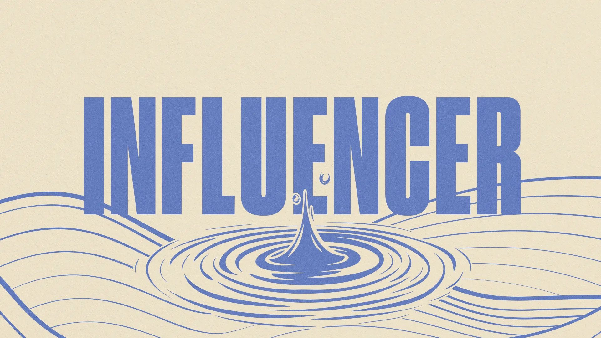 Bold text "INFLUENCER" above rippling water, symbolizing faith's impact and community connection in spiritual growth.