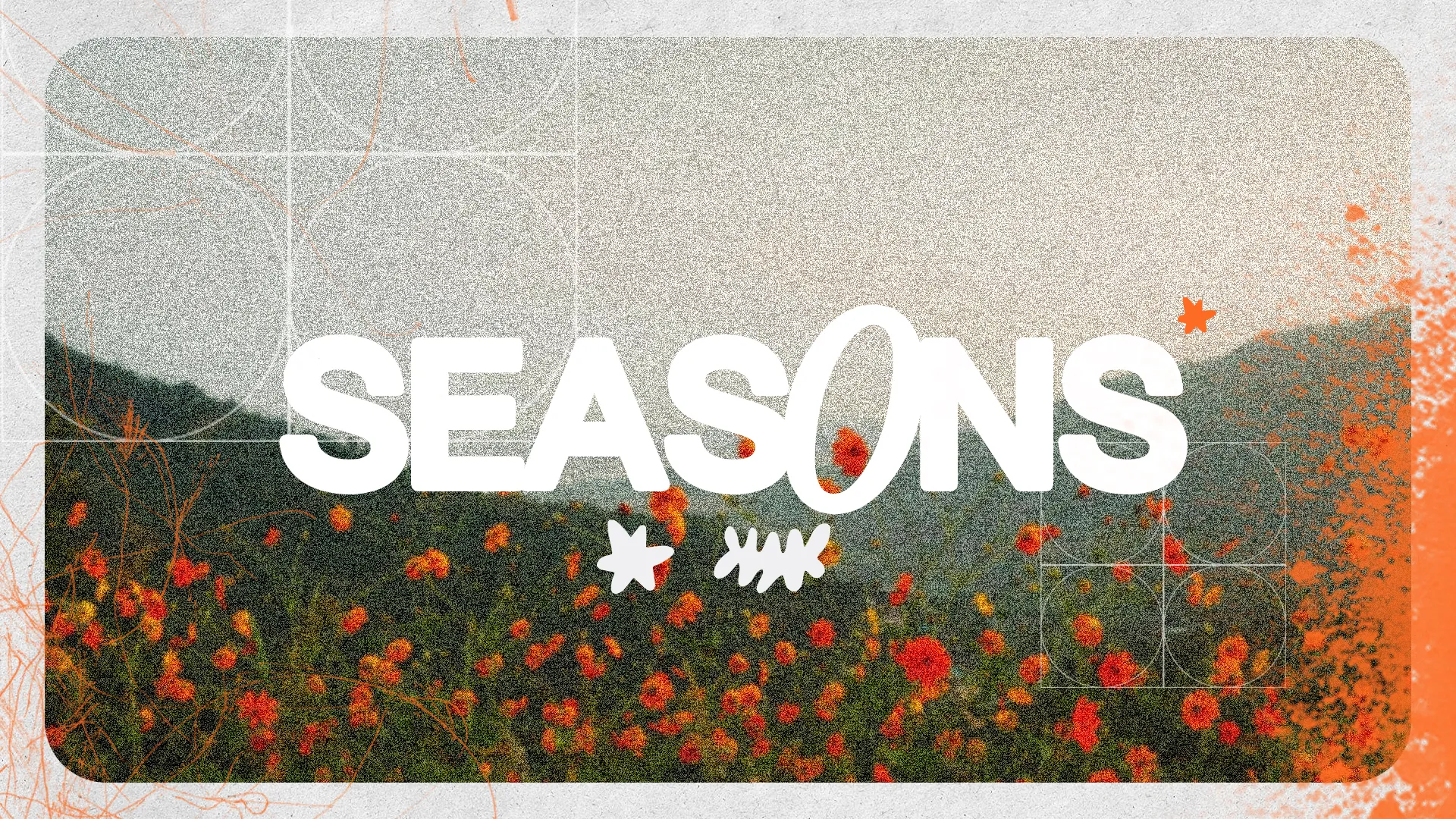 Vibrant flowers bloom against a serene landscape, highlighting the theme of seasons in faith and community growth.