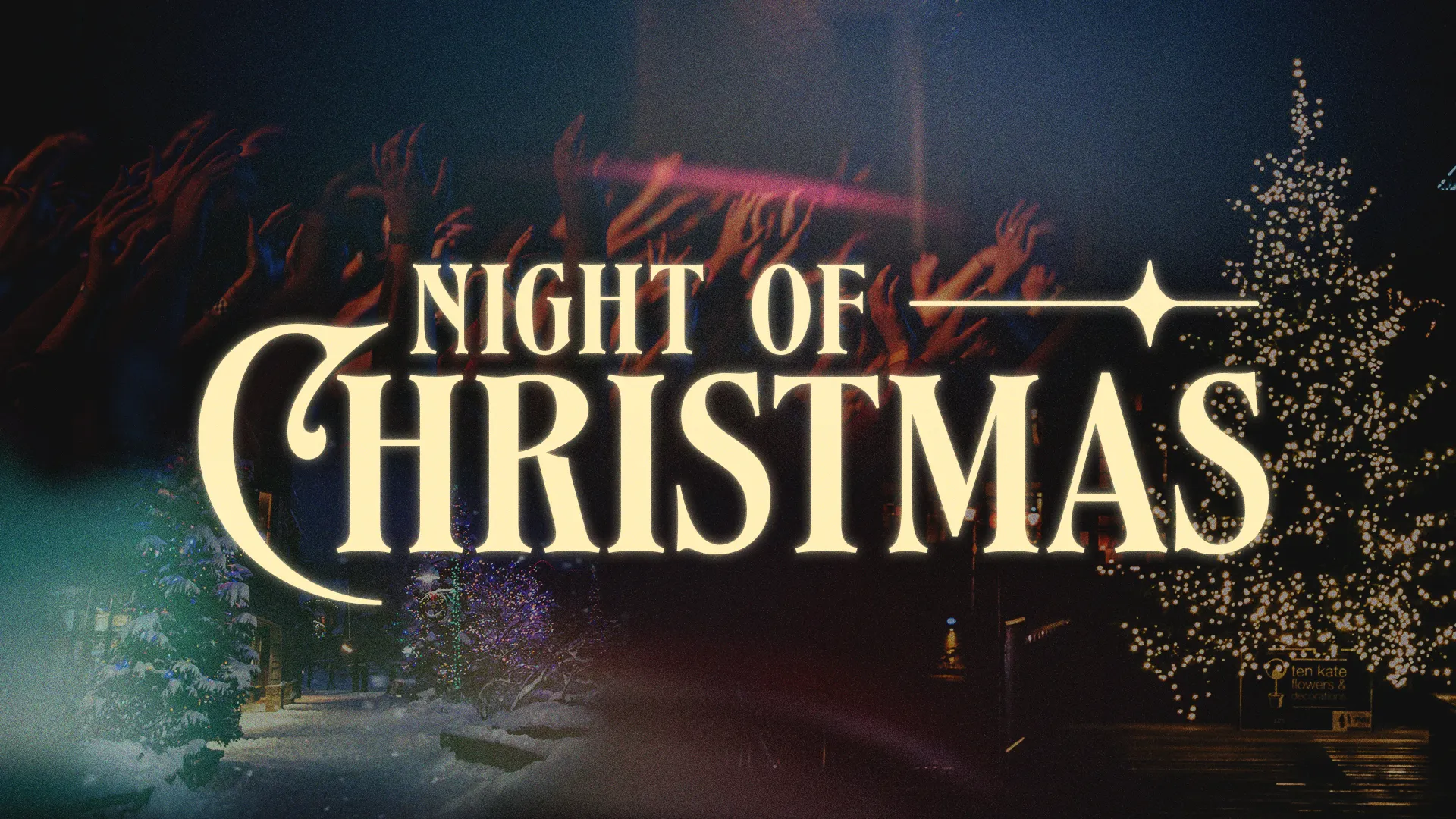 Celebration of faith and community at the "Night of Christmas," with festive lights and joyful worship atmosphere.