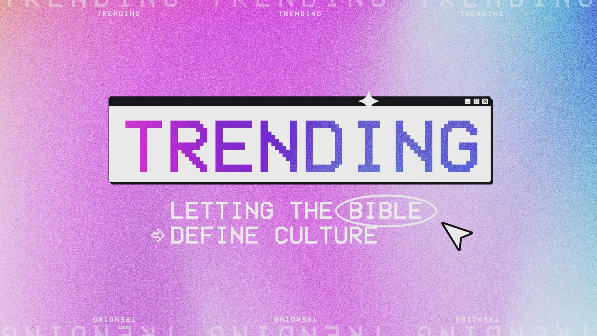 Trending design with "Letting the Bible Define Culture" on gradient background, highlighting faith and modern relevance.