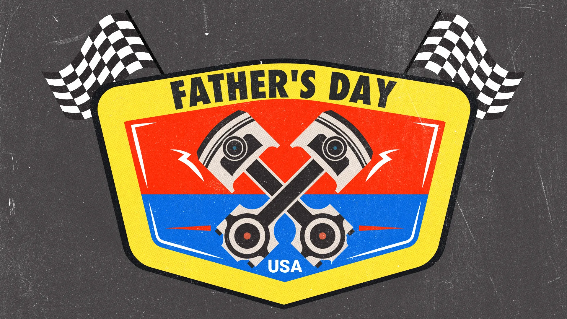 Fuel the excitement for Father's Day with this motor-inspired graphic. Perfect for dads who are fans of racing, this vibrant design brings an energetic vibe to your church's Father's Day celebration.