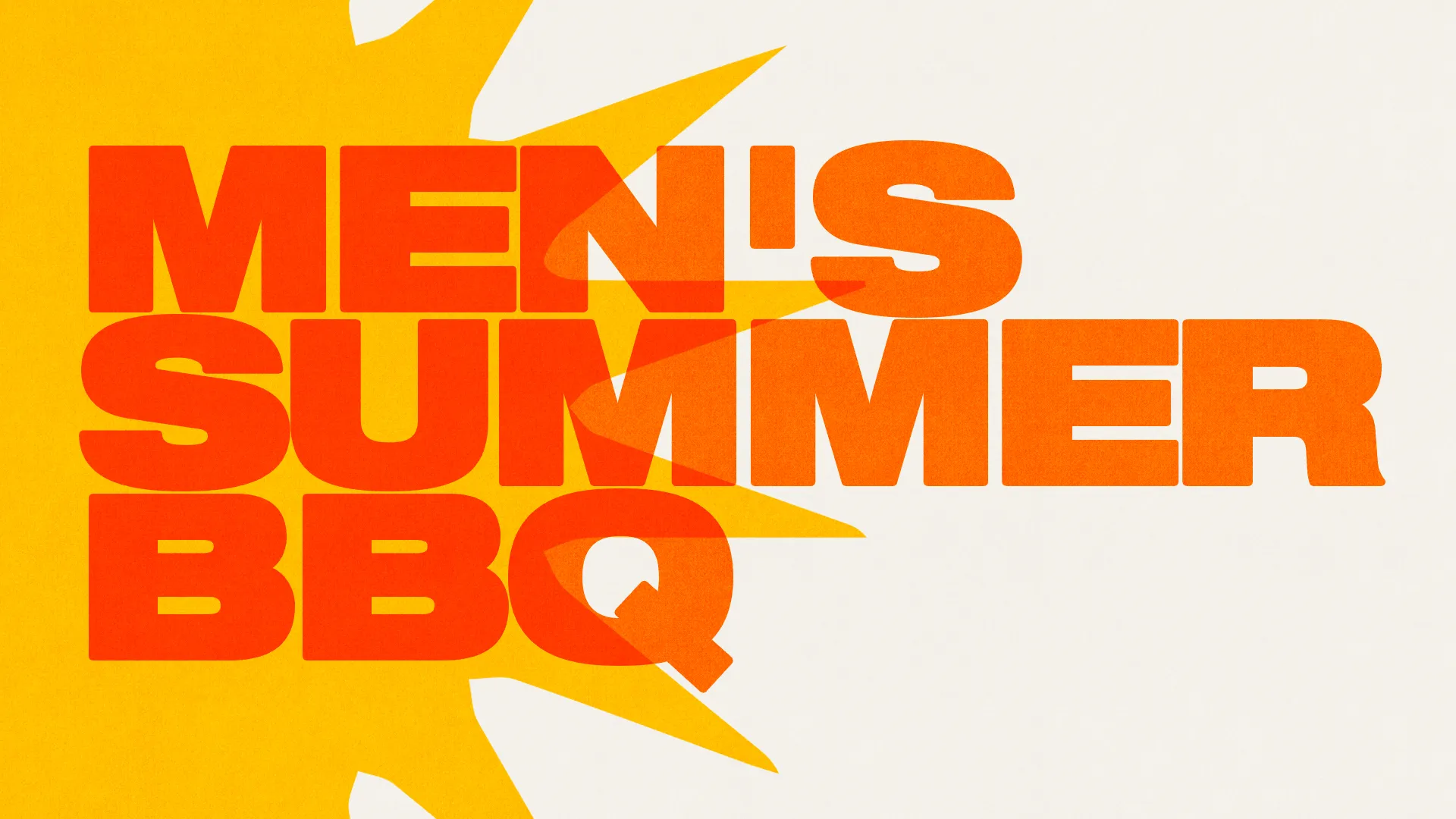 Men's Summer BBQ event announcement, fostering community and fellowship in a vibrant, sunny design.