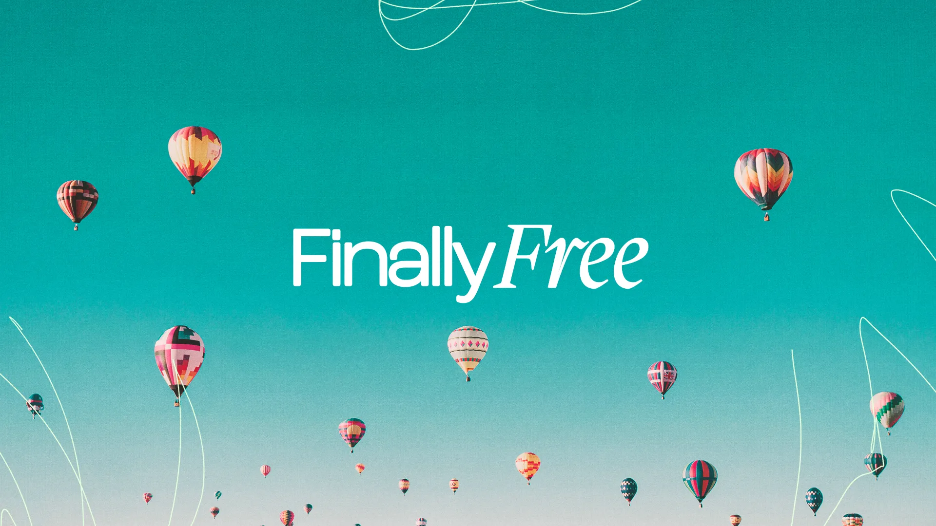 Colorful hot air balloons float against a bright sky, symbolizing freedom and faith in community and worship.