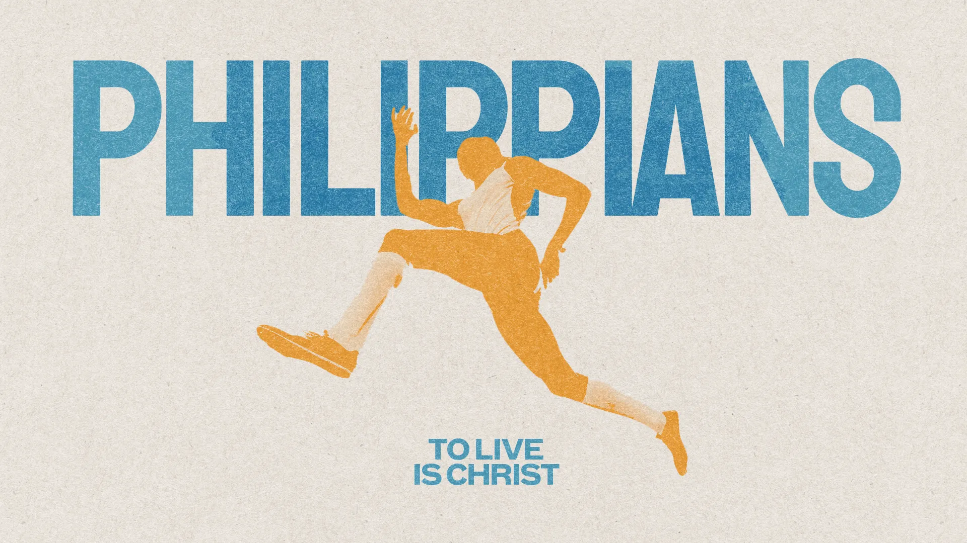 Dynamic silhouette of a runner with "Philippians" and "To Live is Christ," symbolizing faith and perseverance in service.