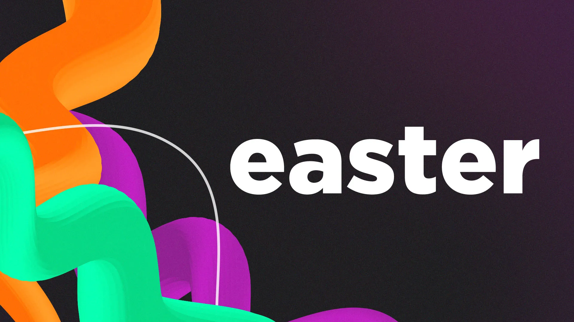 Modern Easter church media design with colorful flowing waves and simple white typography on dark background