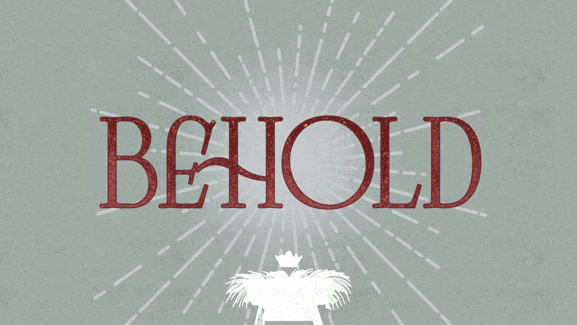 "Bold text 'BEHOLD' radiates light, symbolizing revelation and divine presence in worship and faith."