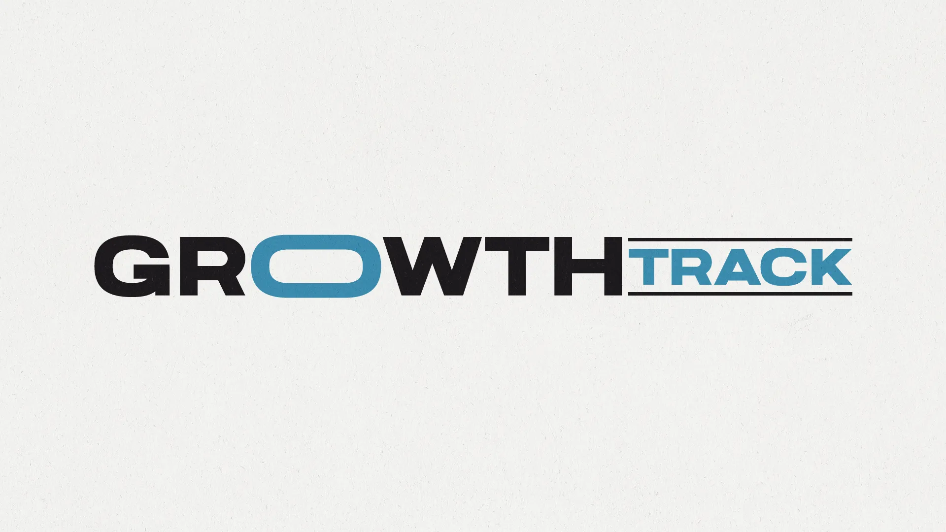 Minimalist logo design for "Growth Track" church program with black and blue text on white background
