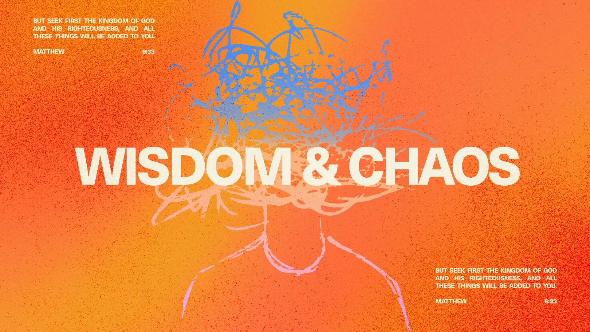 Abstract illustration of a figure with chaotic lines representing thoughts, emphasizing wisdom and faith in God’s kingdom.