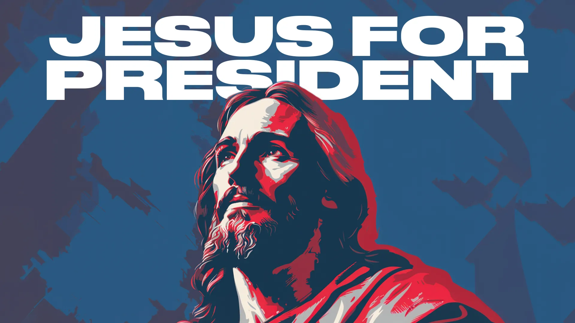 This "Jesus for President" template captures a bold and impactful design, perfect for church media campaigns aiming to inspire and engage the congregation. The striking imagery and modern typography convey a powerful message of faith and leadership.