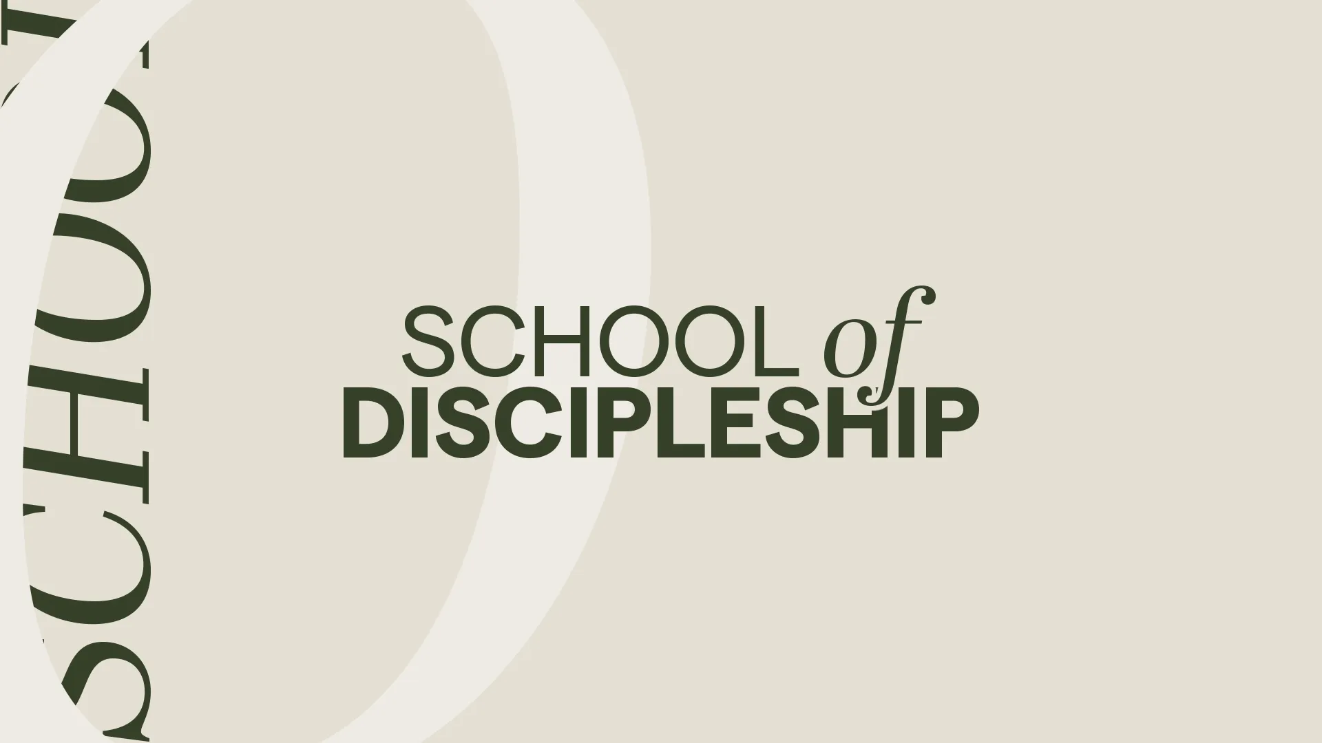 This clean and professional "School of Discipleship" event graphic is ideal for promoting educational and spiritual growth programs at your church. The minimalist design with subtle typography emphasizes clarity and focus, making it perfect for a serious and contemplative event.