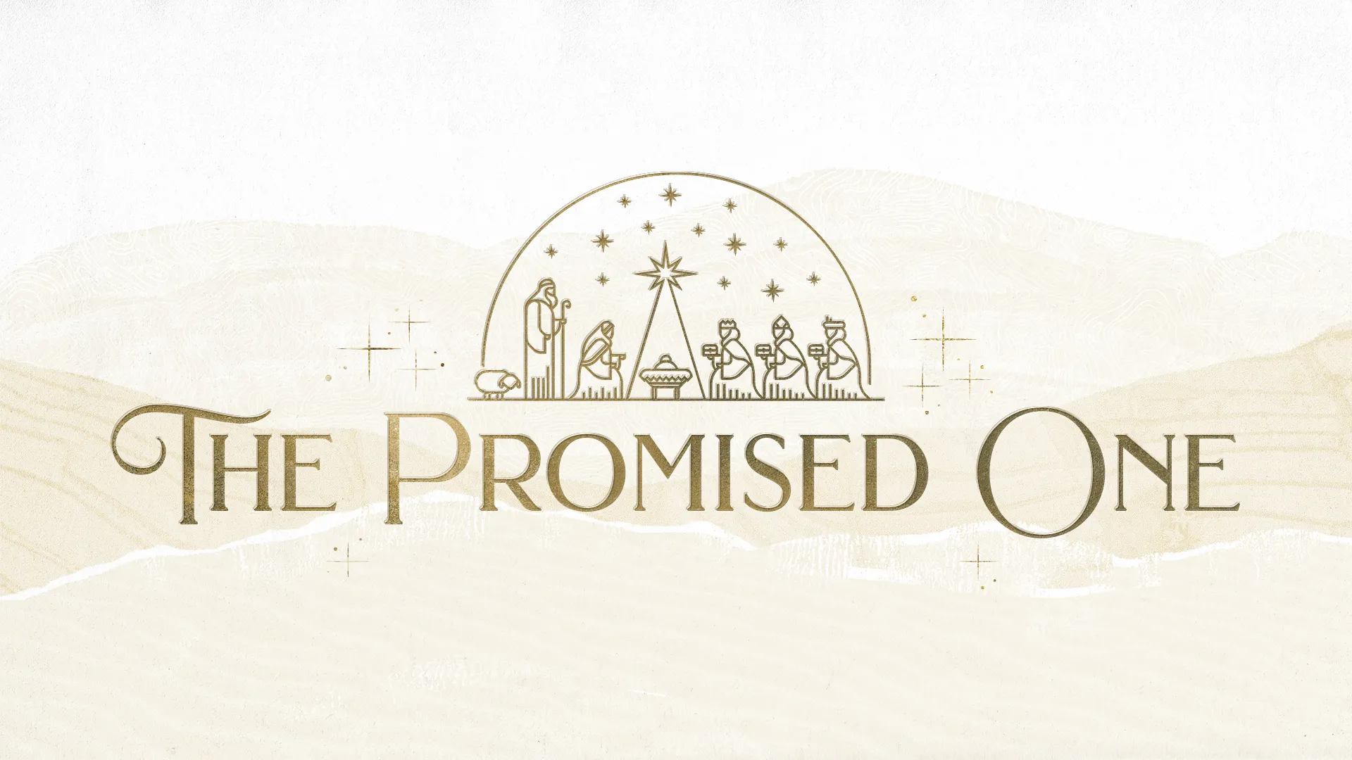 This "The Promised One" template features a serene and elegant design, perfect for celebrating the birth of Jesus during the Christmas season. The simple yet profound line art and muted color palette evoke a sense of peace and reverence.