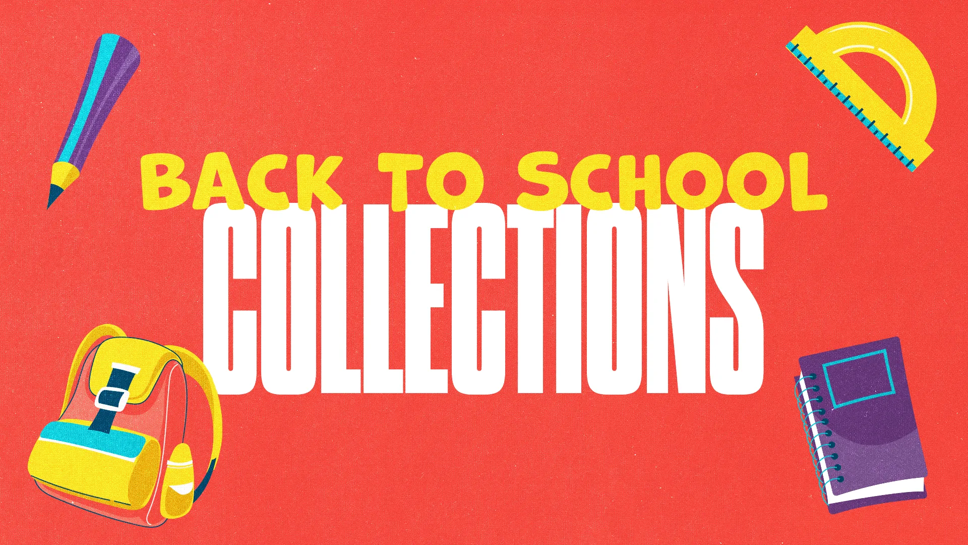 This cheerful "Back to School Collections" event graphic is perfect for encouraging donations of school supplies at your church. The bright and colorful design makes it appealing and engaging for the community.