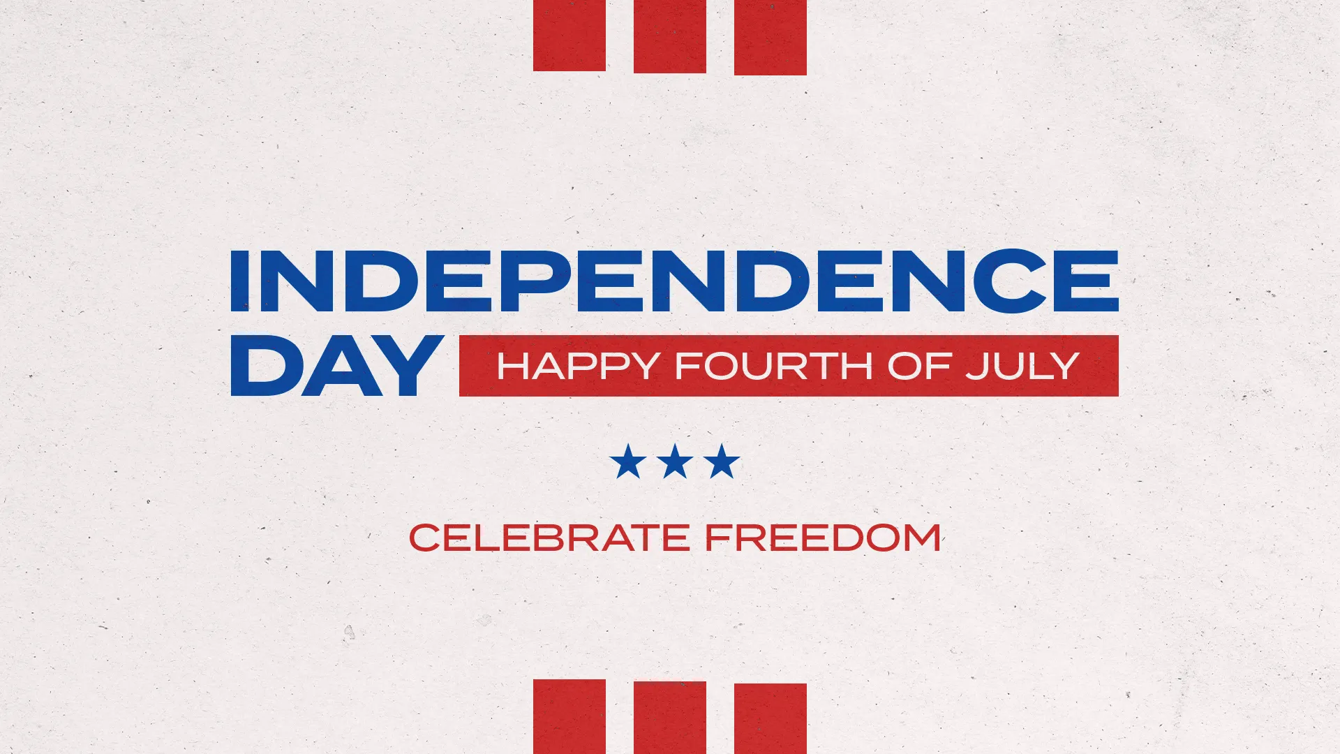 This clean and patriotic "Independence Day" event graphic is perfect for promoting your church's July 4th celebrations. The minimalist design with bold red, white, and blue colors makes it both eye-catching and respectful.