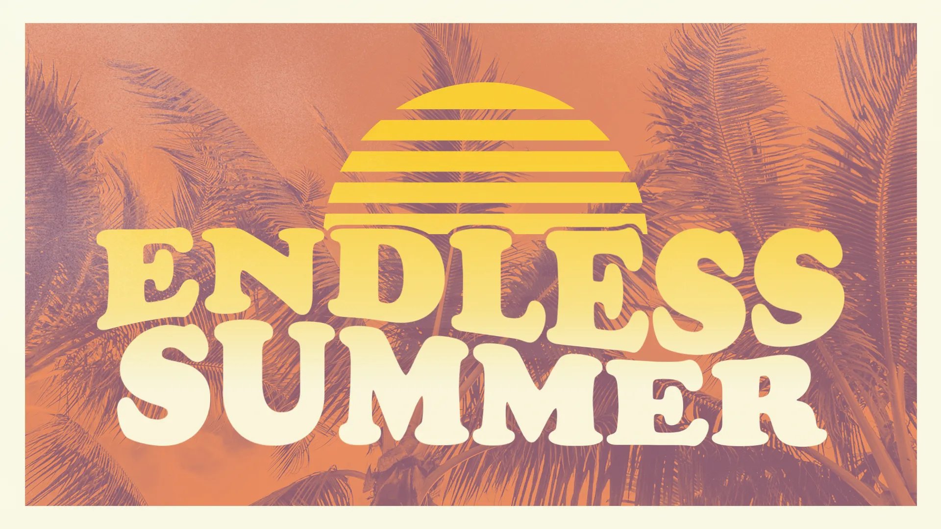 The "Endless Summer" church media template exudes a warm and relaxed vibe, perfect for summer events and activities. The retro-inspired design and sunset color palette evoke a sense of perpetual summer fun and community.