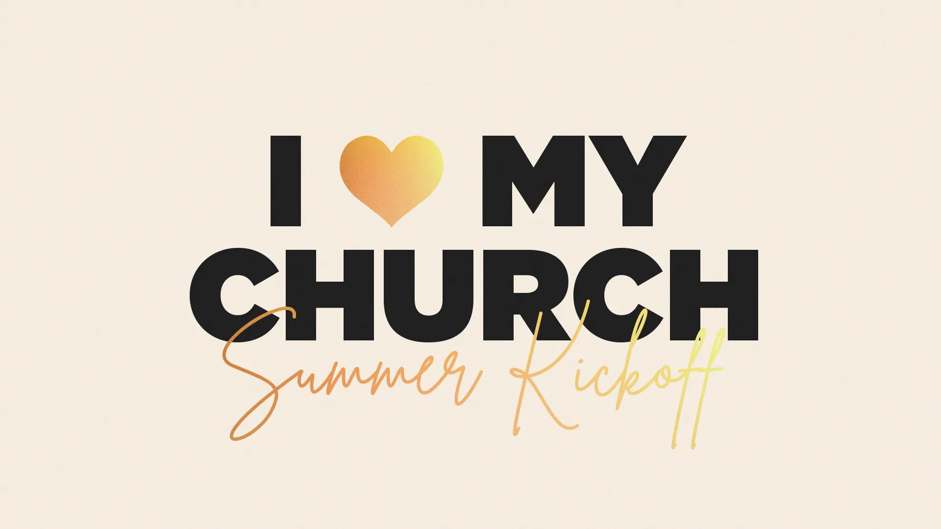 This "I Love My Church: Summer Kickoff" template features a clean and vibrant design, perfect for promoting summer events at your church. The bold typography and cheerful colors create an inviting and celebratory atmosphere, ideal for encouraging community engagement.