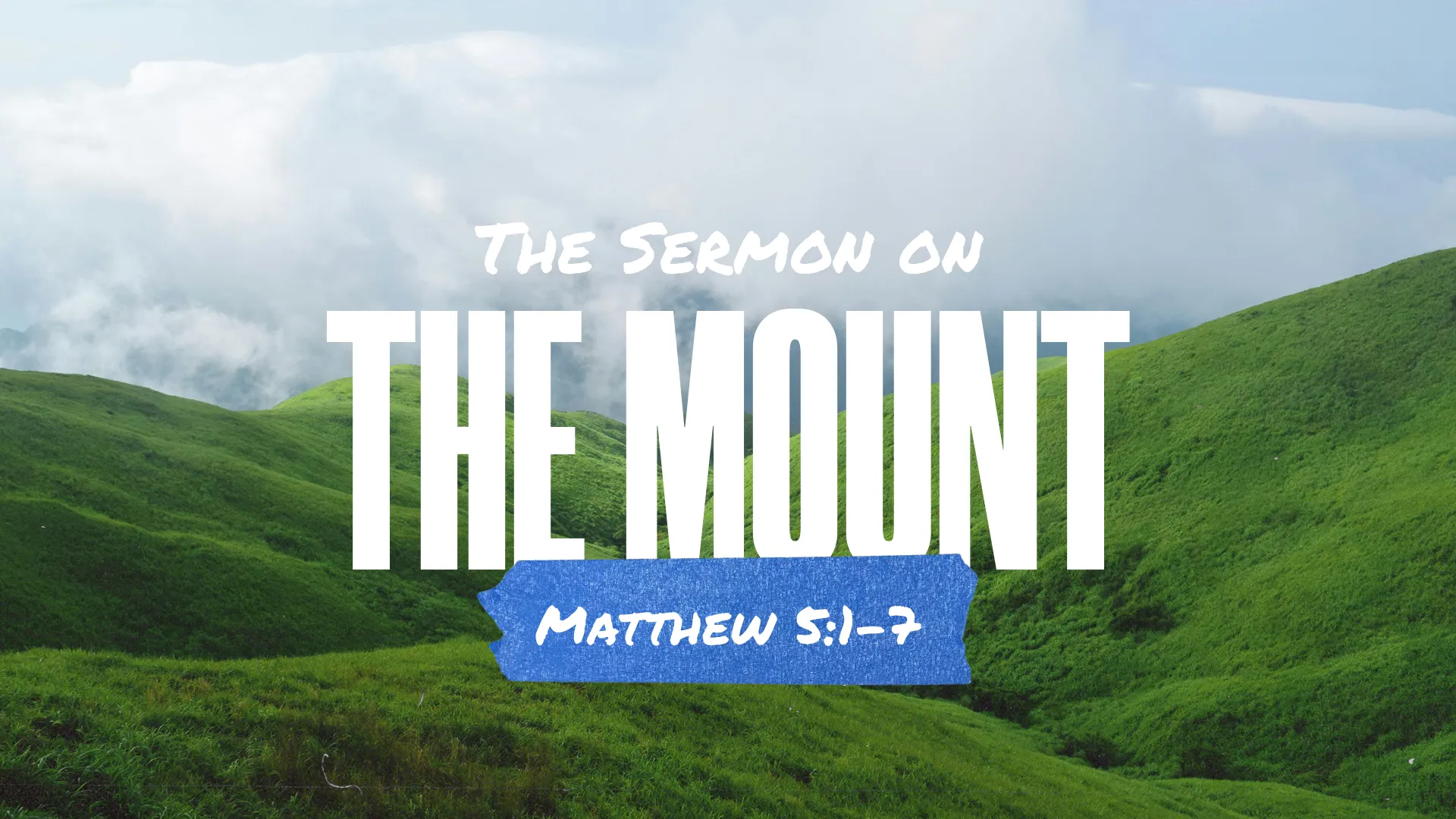 The "Sermon On The Mount" church media template provides a serene and inspiring backdrop for exploring Jesus' teachings in Matthew 5:1-7. The tranquil landscape imagery emphasizes reflection and contemplation, enhancing the spiritual message of the sermon series.