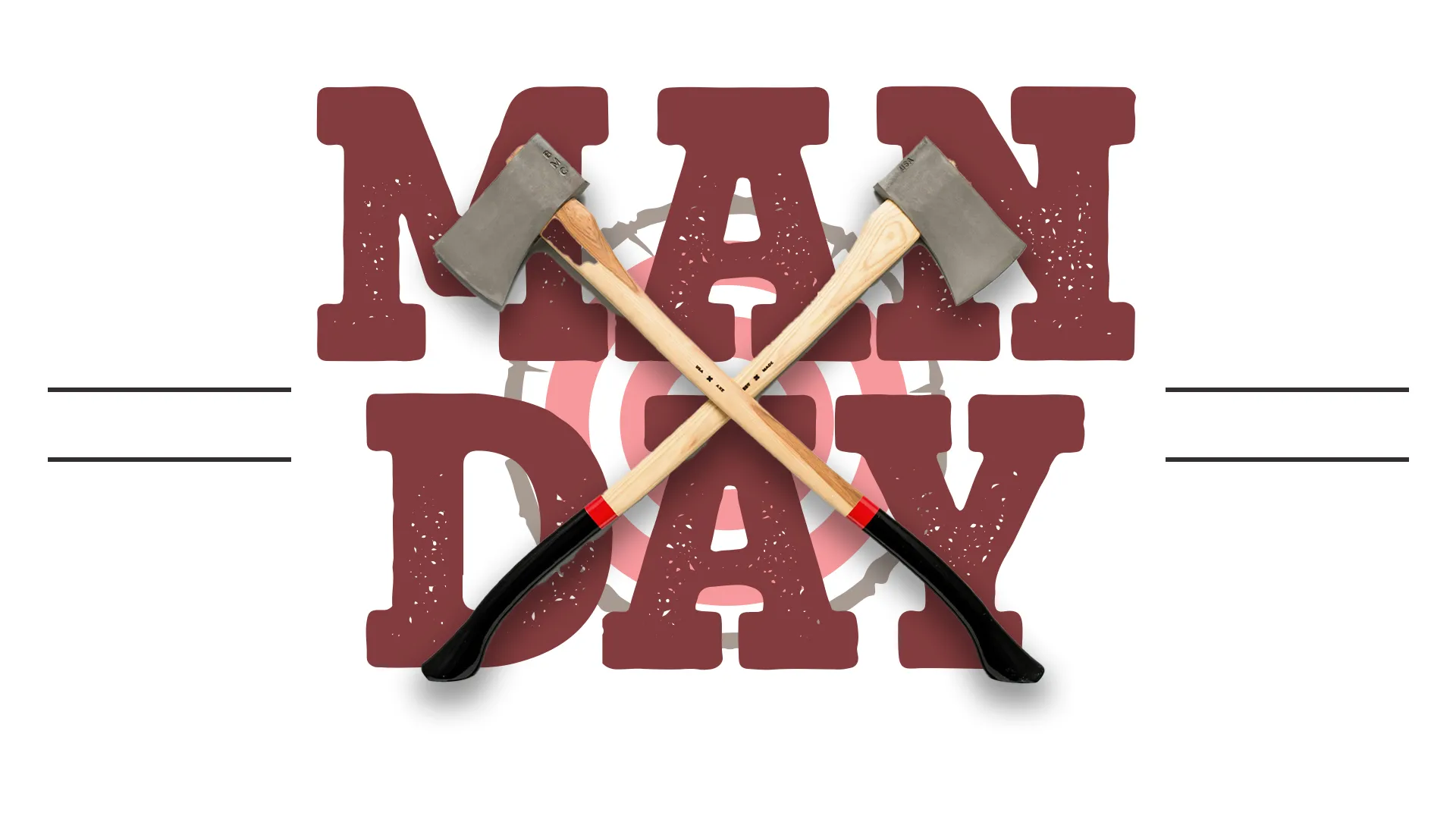 This "Man Day" template features a bold and rugged design, perfect for promoting church events focused on men's ministry. With its strong typography and crossed axes graphic, it effectively conveys themes of strength, fellowship, and activity.