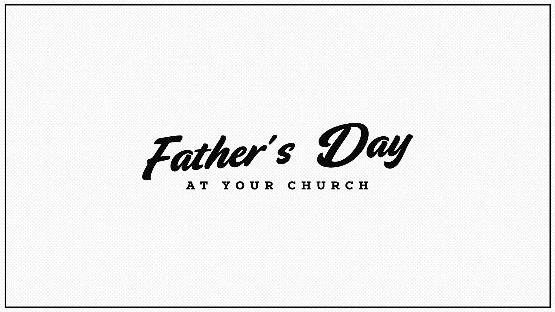 Promote your church's Father's Day event with this elegant and minimalist "Father's Day at Your Church" graphic. Featuring a clean design with sophisticated black text on a white background, it conveys a sense of respect and celebration.