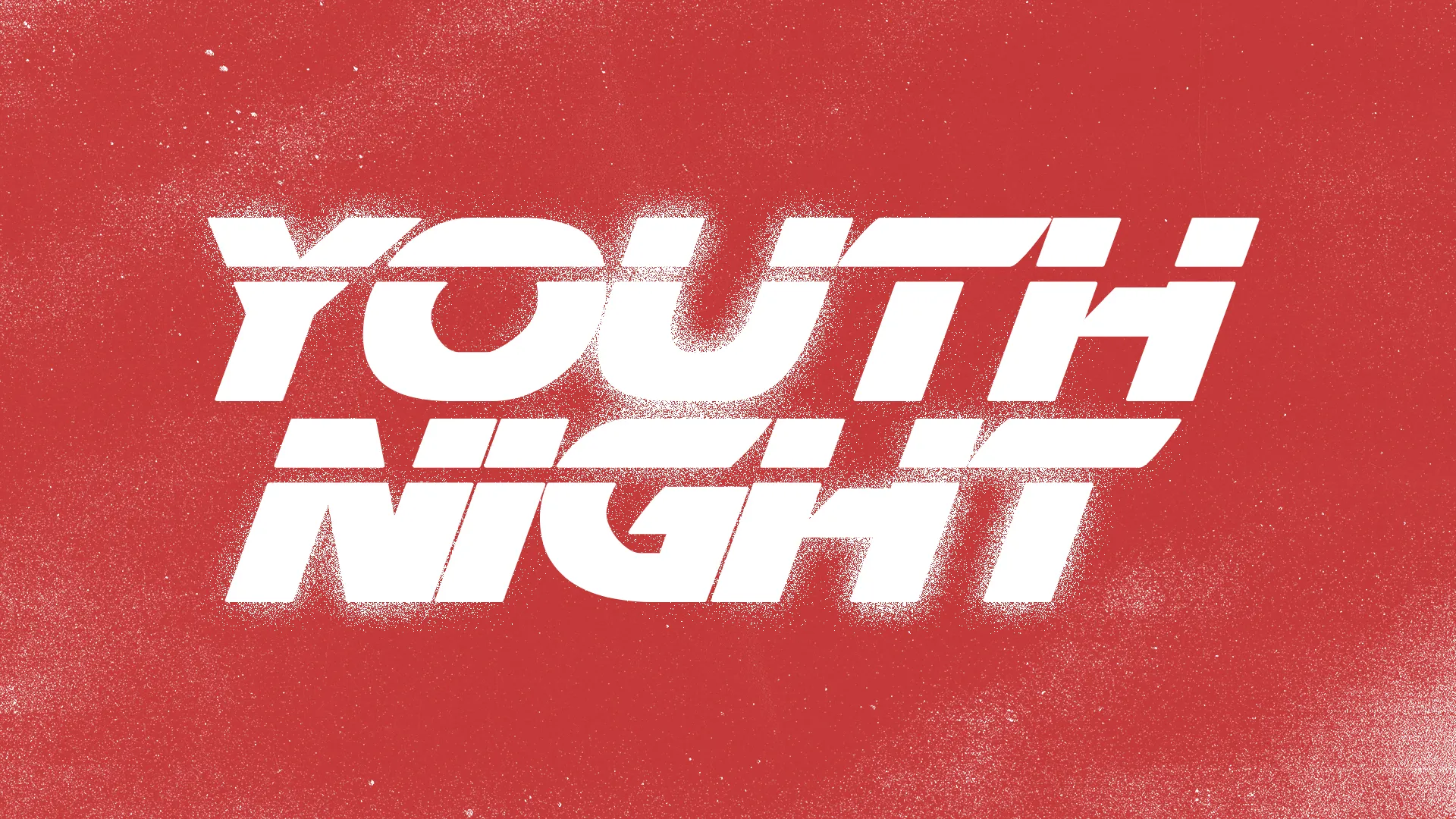 Bold text reads "YOUTH NIGHT" on a vibrant red background, inviting community engagement and spiritual growth for young people.