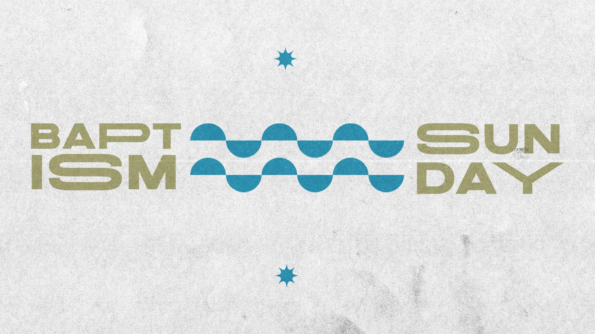 Promote your church's Baptism Sunday with this minimalist yet impactful graphic. Its clean design featuring modern typography and water wave motifs captures the essence of baptism, perfect for inviting your congregation to this sacred event.