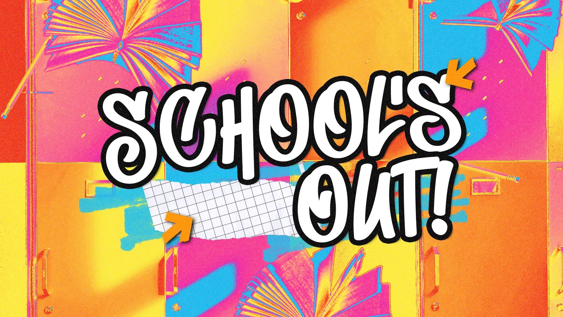 Celebrate the end of the school year with this vibrant and fun graphic for "School's Out!" events. Its playful design is perfect for kicking off summer activities and exciting the younger members of your church.