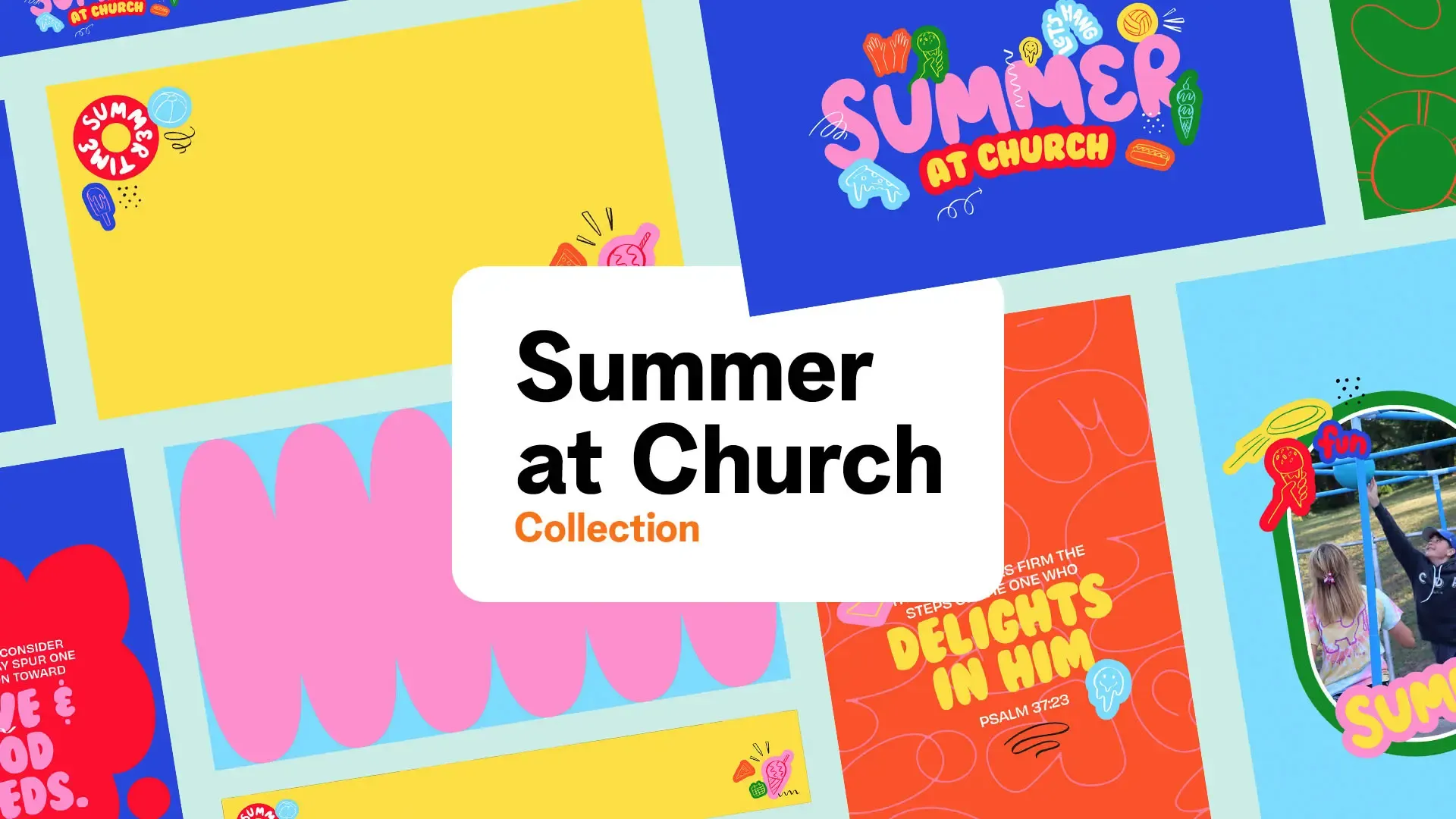 Streamline your summer church media creation with our comprehensive "Summer at Church" collection. This robust package includes eye-catching templates, a versatile design toolkit, and bonus graphics, providing everything you need to effectively promote your church's summer events, activities, and services.