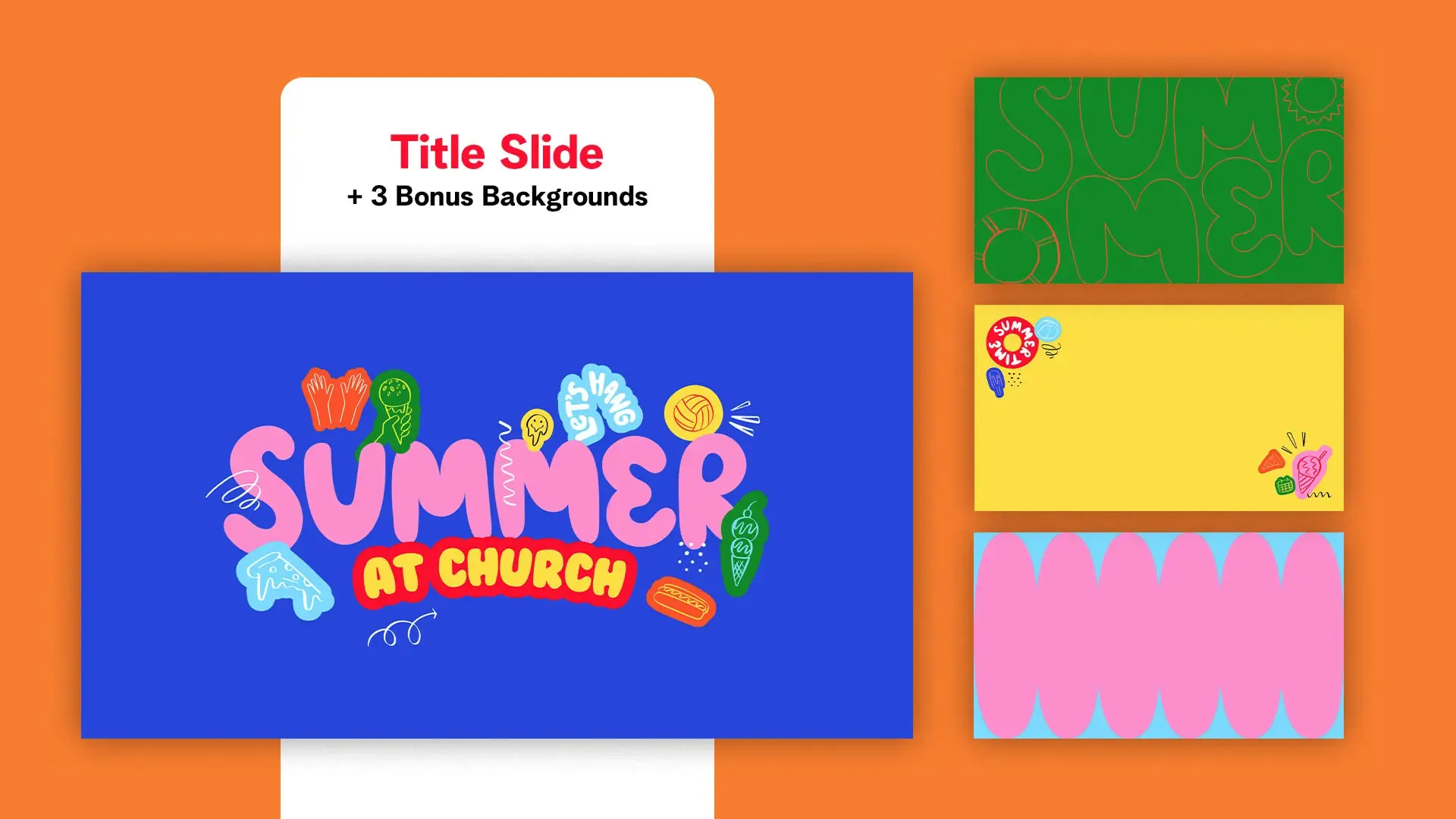 Streamline your summer church media creation with our comprehensive "Summer at Church" collection. This robust package includes eye-catching templates, a versatile design toolkit, and bonus graphics, providing everything you need to effectively promote your church's summer events, activities, and services.