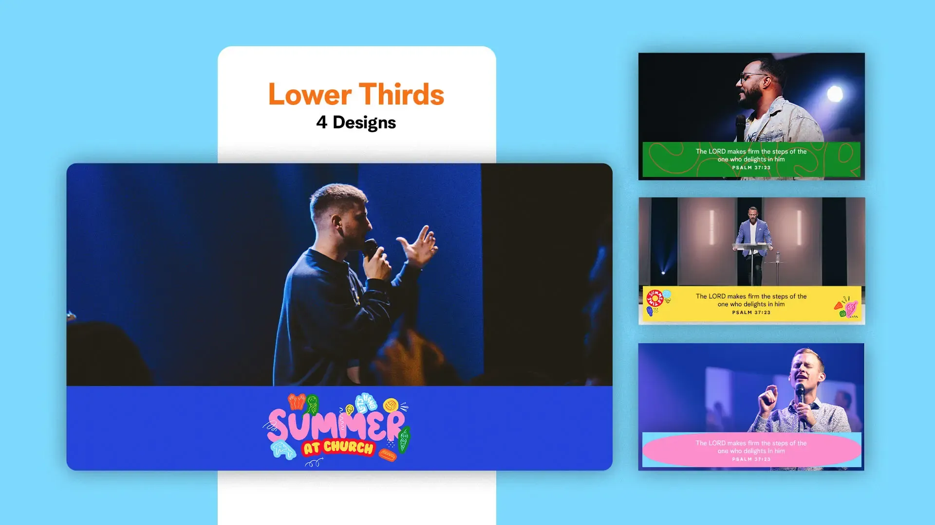 Streamline your summer church media creation with our comprehensive "Summer at Church" collection. This robust package includes eye-catching templates, a versatile design toolkit, and bonus graphics, providing everything you need to effectively promote your church's summer events, activities, and services.