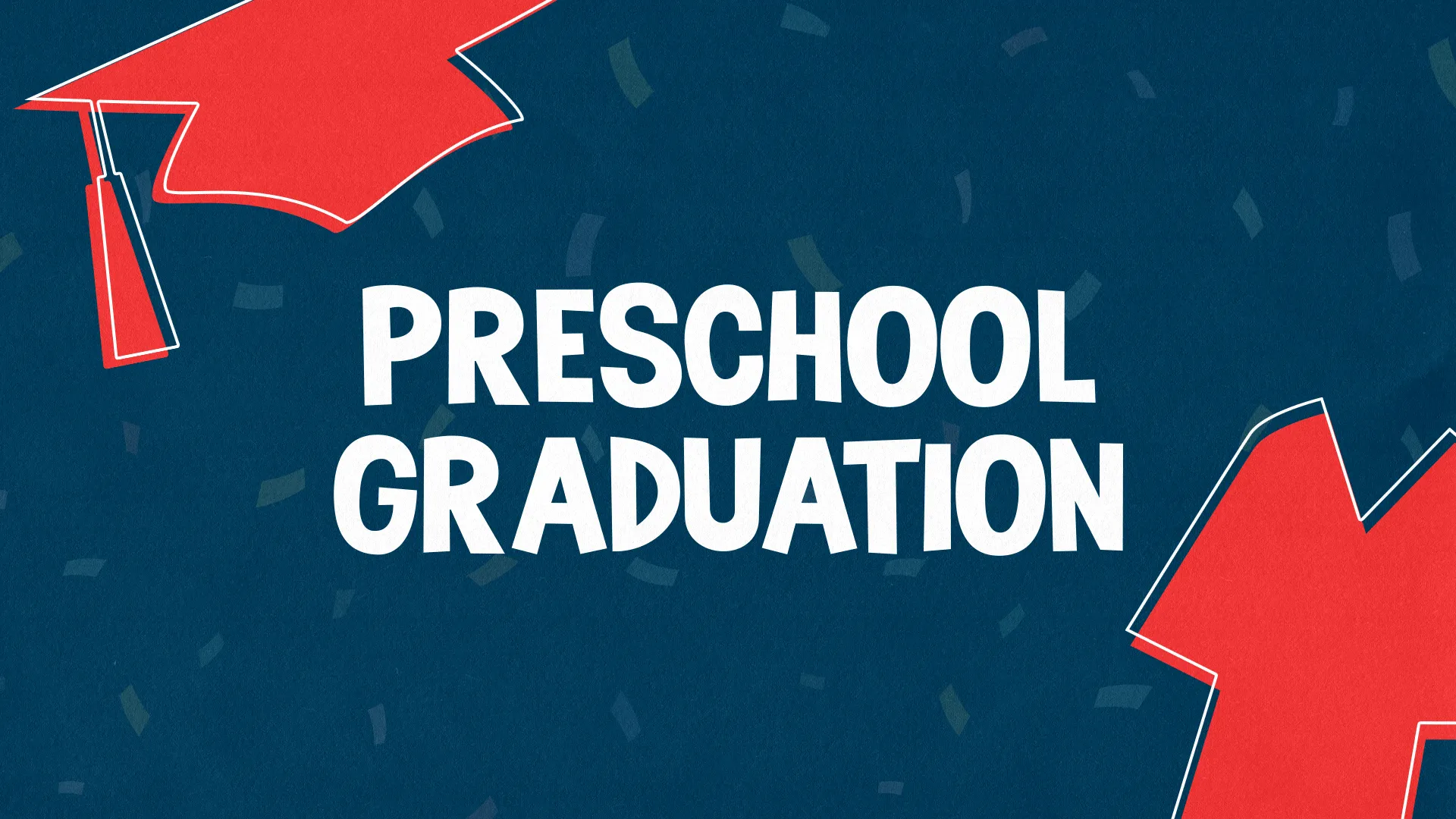 Celebrate the little graduates with this cheerful and vibrant graphic for Preschool Graduation. Designed to capture the joy and pride of this special milestone, it's perfect for your church's children's ministry events.
