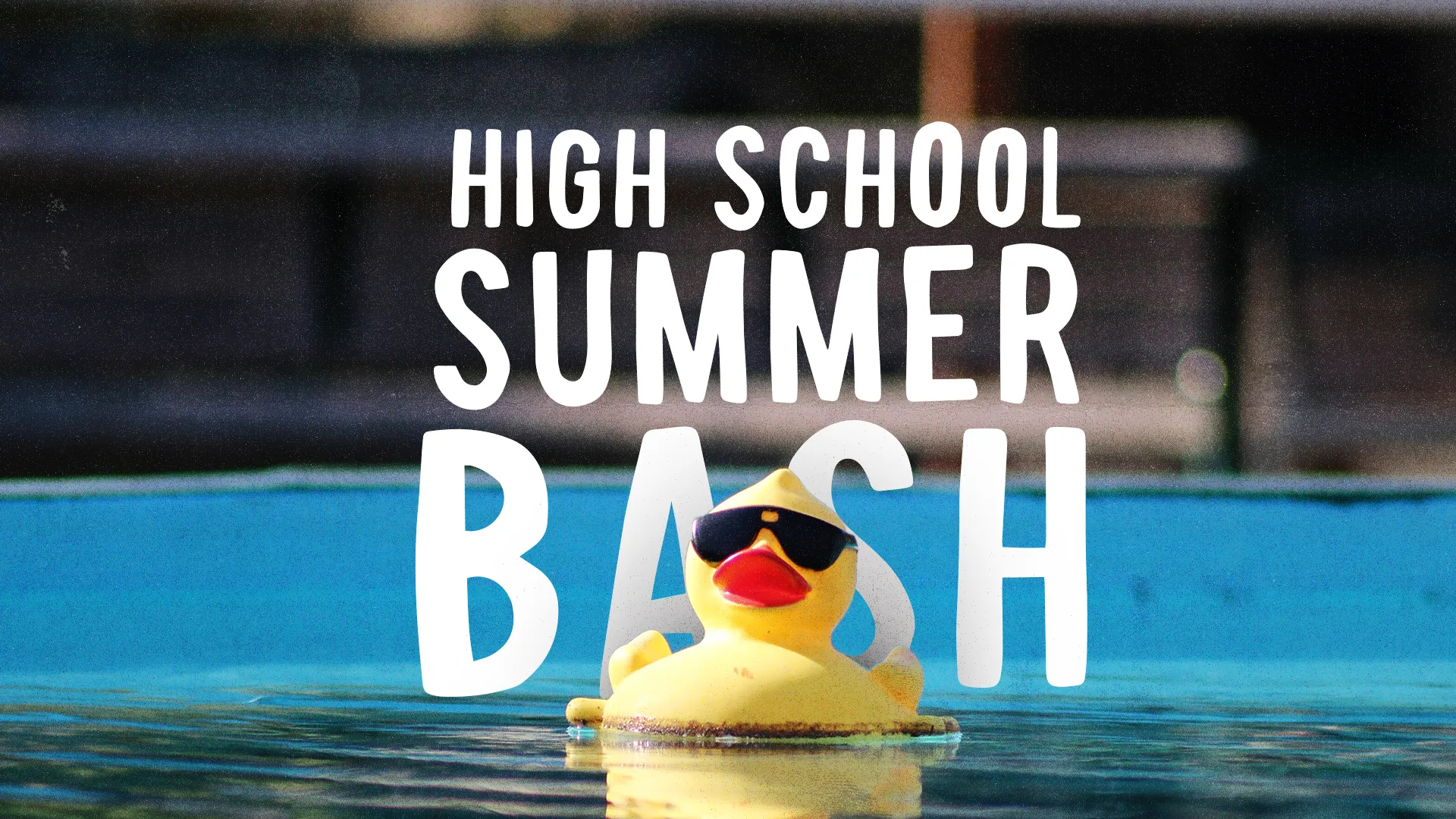 Dive into summer with this 'High School Summer Bash' graphic, perfect for inviting students to a season of fun and fellowship. Ideal for church media spotlighting youth events.