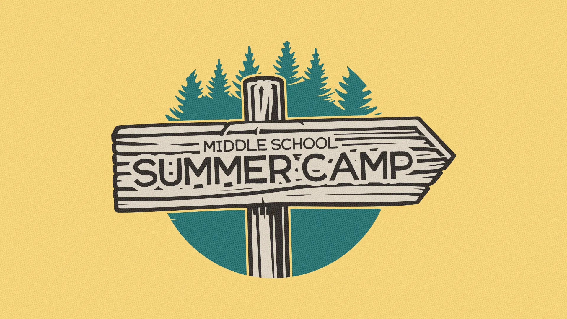 Gear up for adventure with this 'Middle School Summer Camp' graphic, ideal for church events that aim to engage and excite young minds. The playful design is perfect for church media to promote summer fun and fellowship.